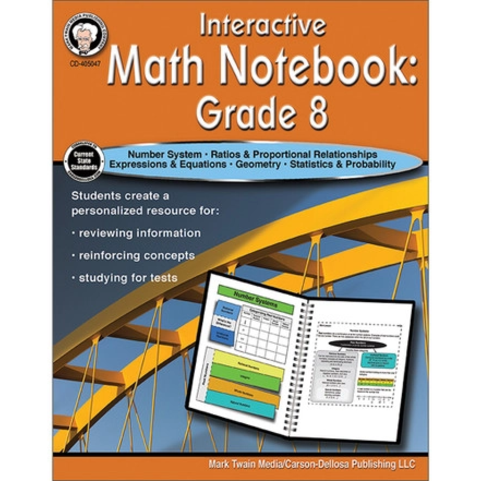 CARSON DELLOSA PUBLISHING CO Interactive Math Notebook Resource Book Grade 8