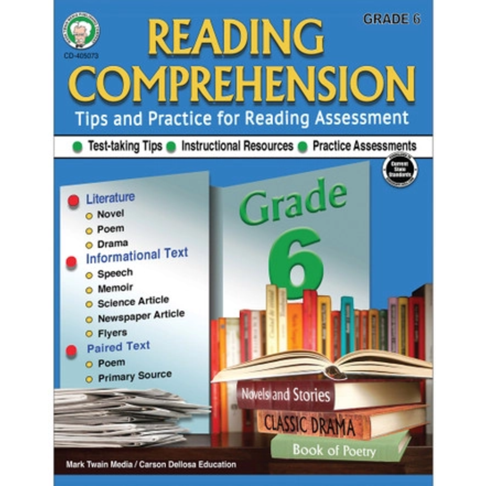 CARSON DELLOSA PUBLISHING CO Reading Comprehension Resource Book Grade 6