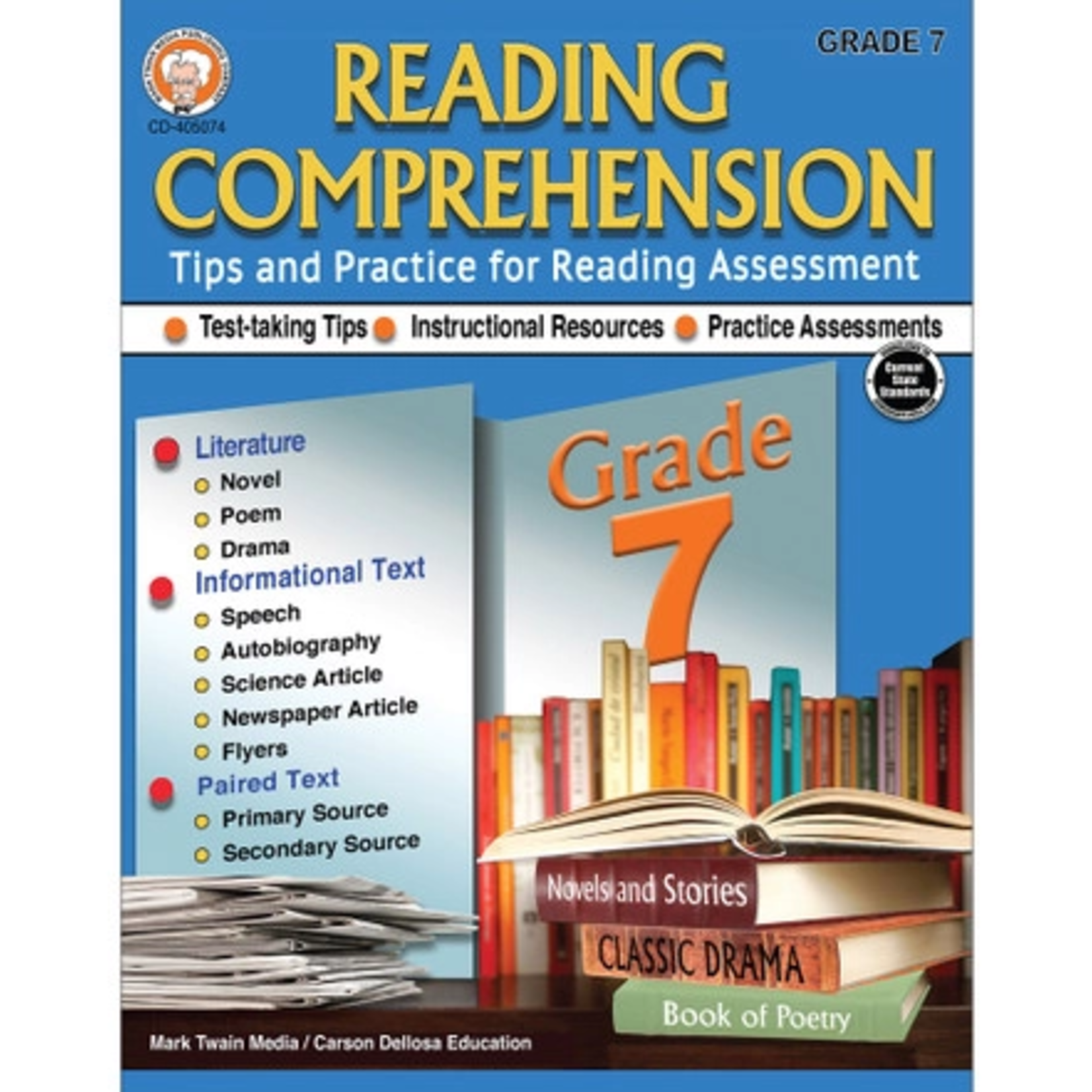 CARSON DELLOSA PUBLISHING CO Reading Comprehension Resource Book Grade 7