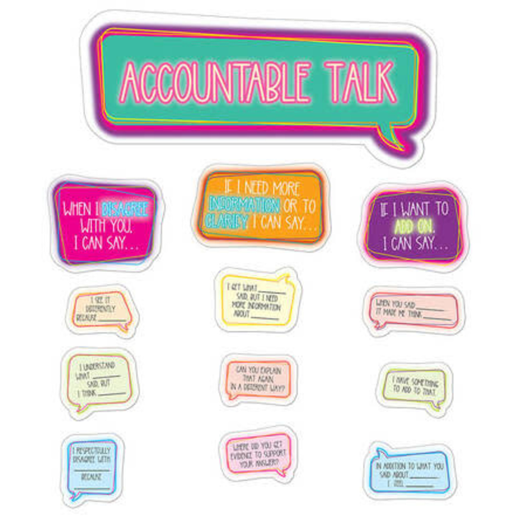 CARSON DELLOSA PUBLISHING CO Accountable Talk Bulletin Board Set Grade 2-8