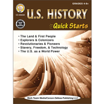 CARSON DELLOSA PUBLISHING CO U.S. History Quick Starts Workbook Grade 4-12 Paperback