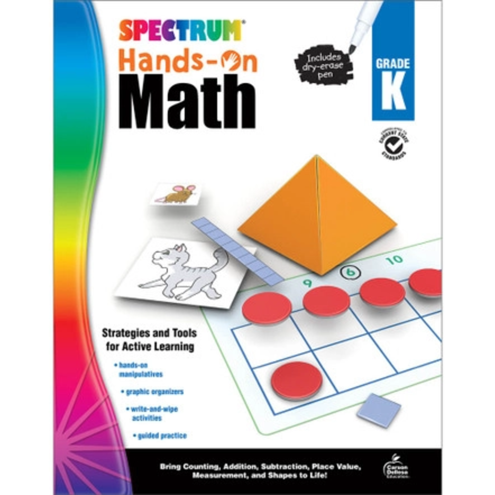CARSON DELLOSA PUBLISHING CO Spectrum Hands-On Math Workbook Grade K