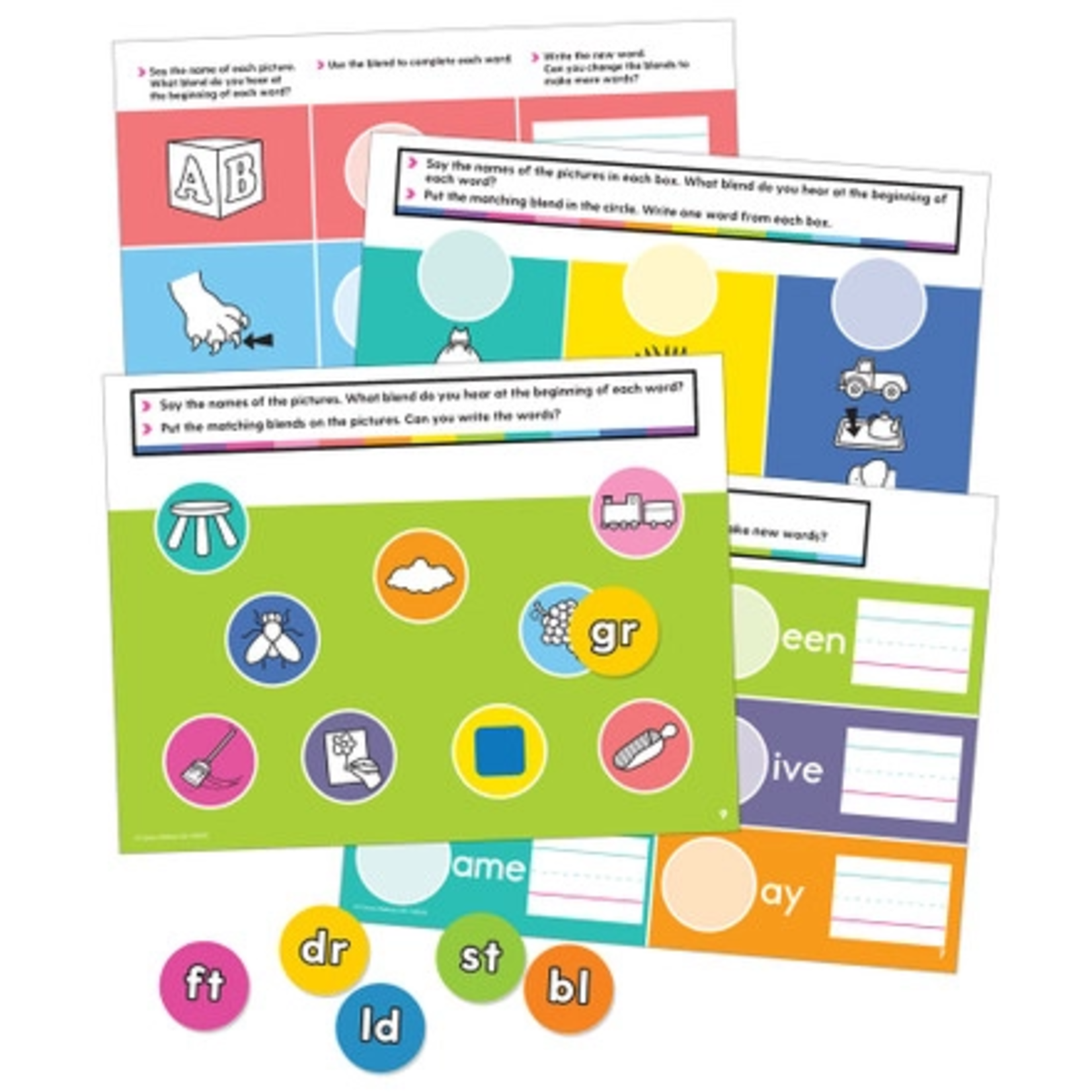 CARSON DELLOSA PUBLISHING CO Edu-Clings Silicone Center: Beginning and Ending Blends Manipulative Grade 1-2