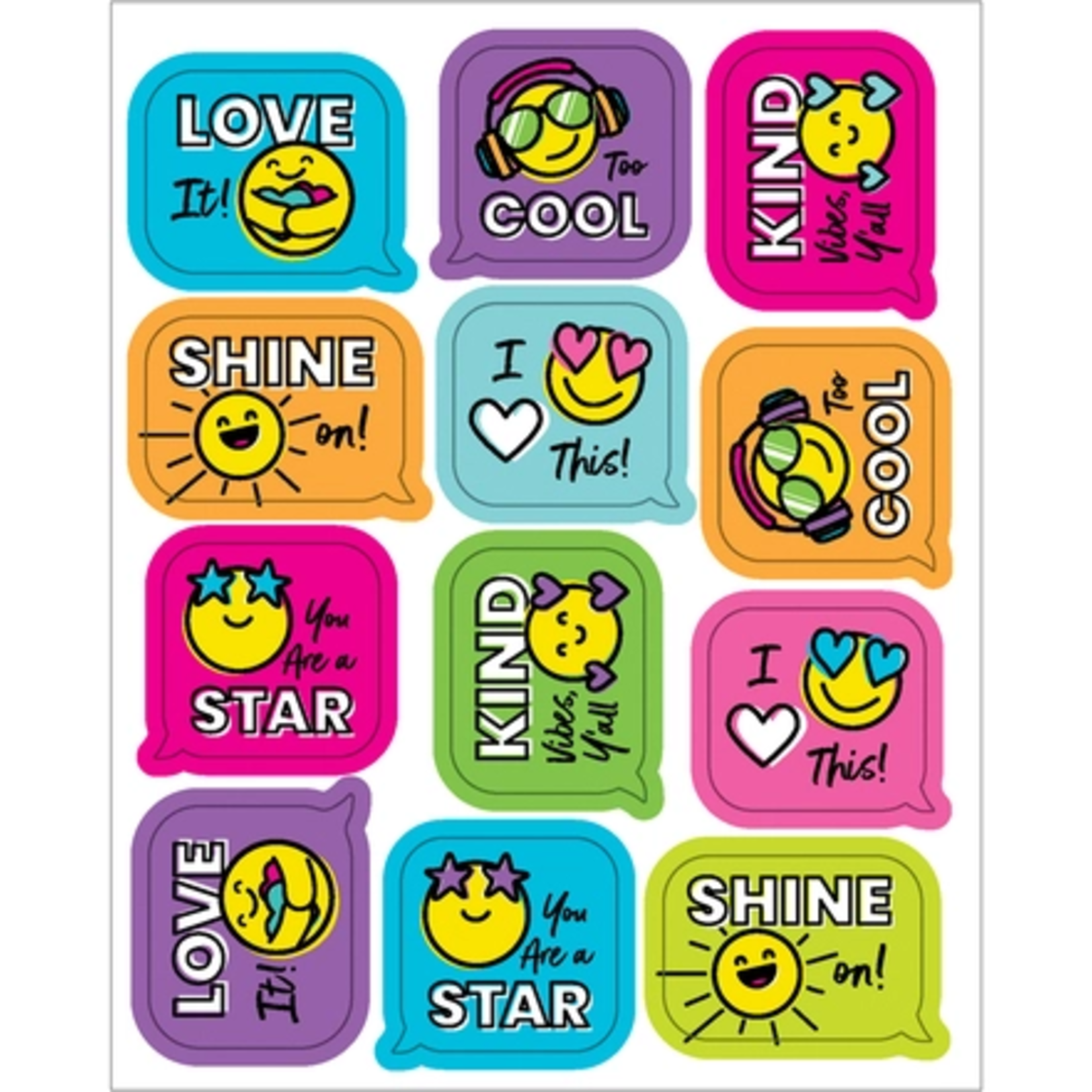 CARSON DELLOSA PUBLISHING CO Kind Vibes Smiley Faces Motivational Stickers
