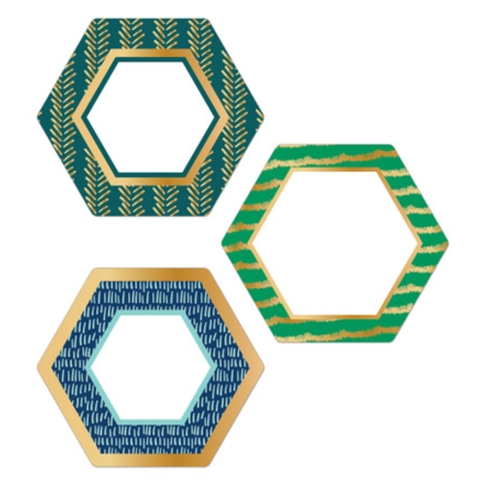 CARSON DELLOSA PUBLISHING CO CLM Hexagons with Gold Foil Cut-Outs