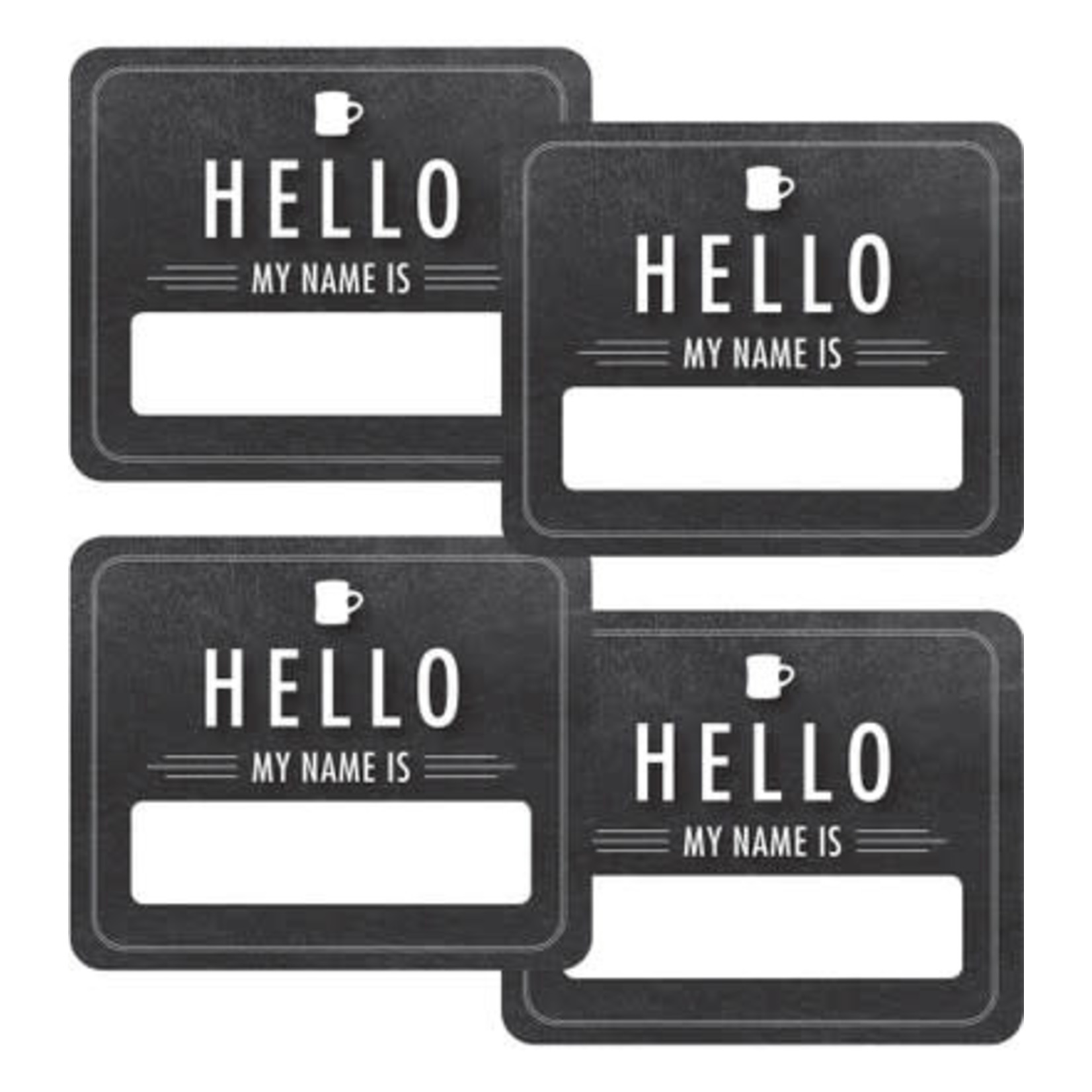 CARSON DELLOSA PUBLISHING CO School Girl: Industrial Cafe Chalkboard Hello Name Tags