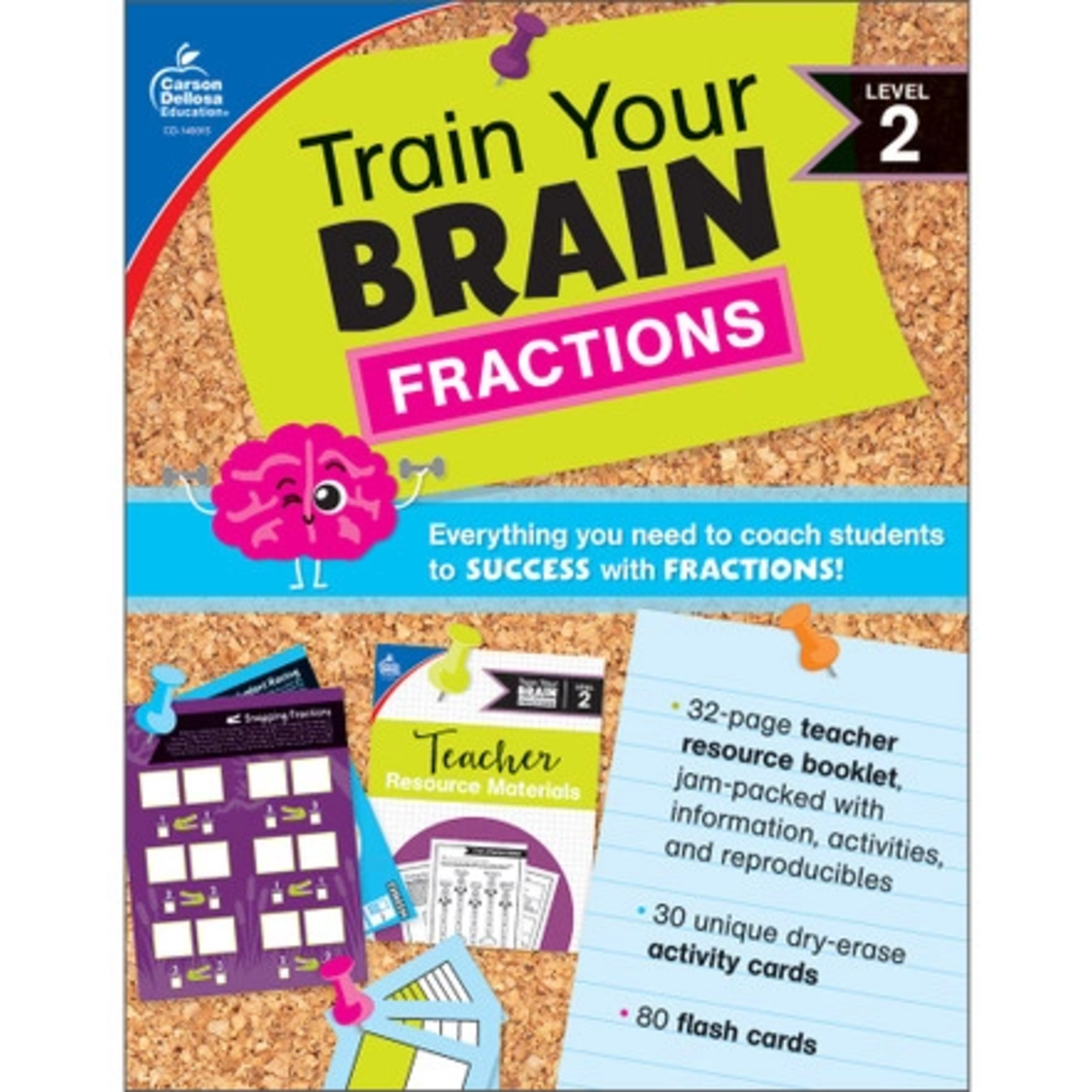 CARSON DELLOSA PUBLISHING CO Train Your Brain: Fractions Level 2 Classroom Kit Grade 3-5