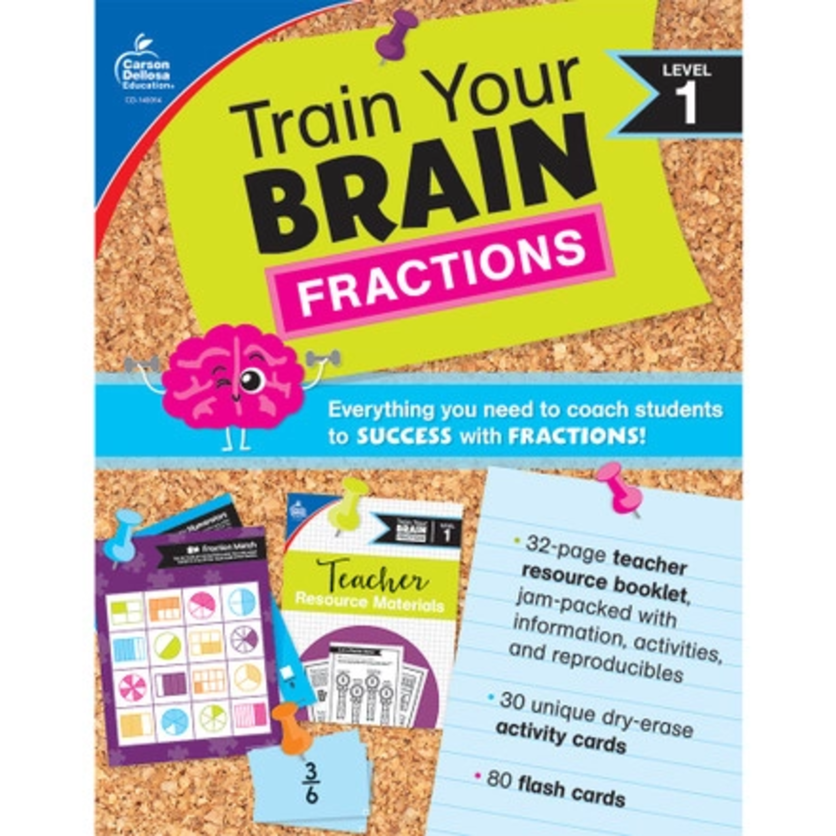 CARSON DELLOSA PUBLISHING CO Train Your Brain: Fractions Level 1 Classroom Kit Grade 2-4