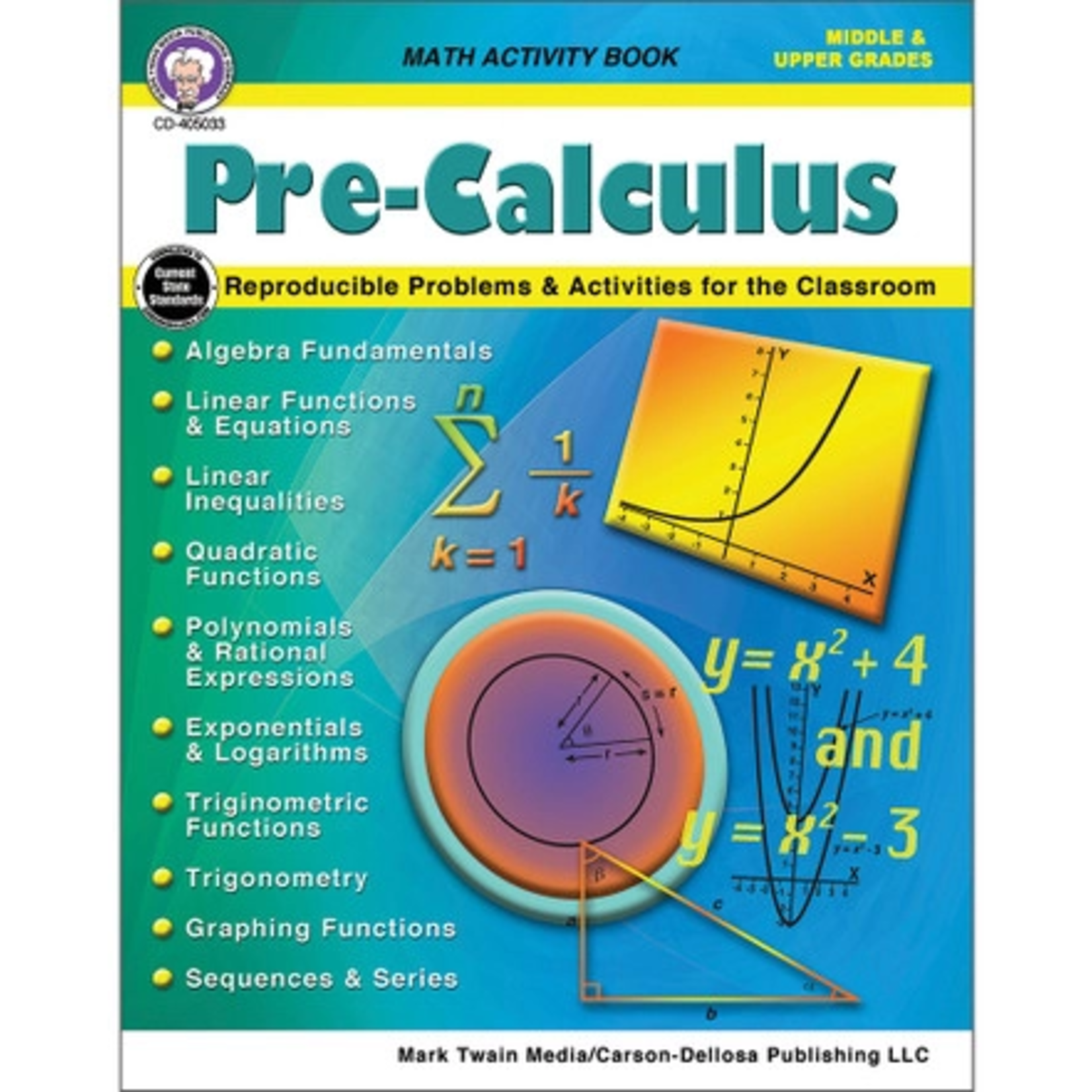 CARSON DELLOSA PUBLISHING CO Pre-Calculus Workbook Grade 6-12