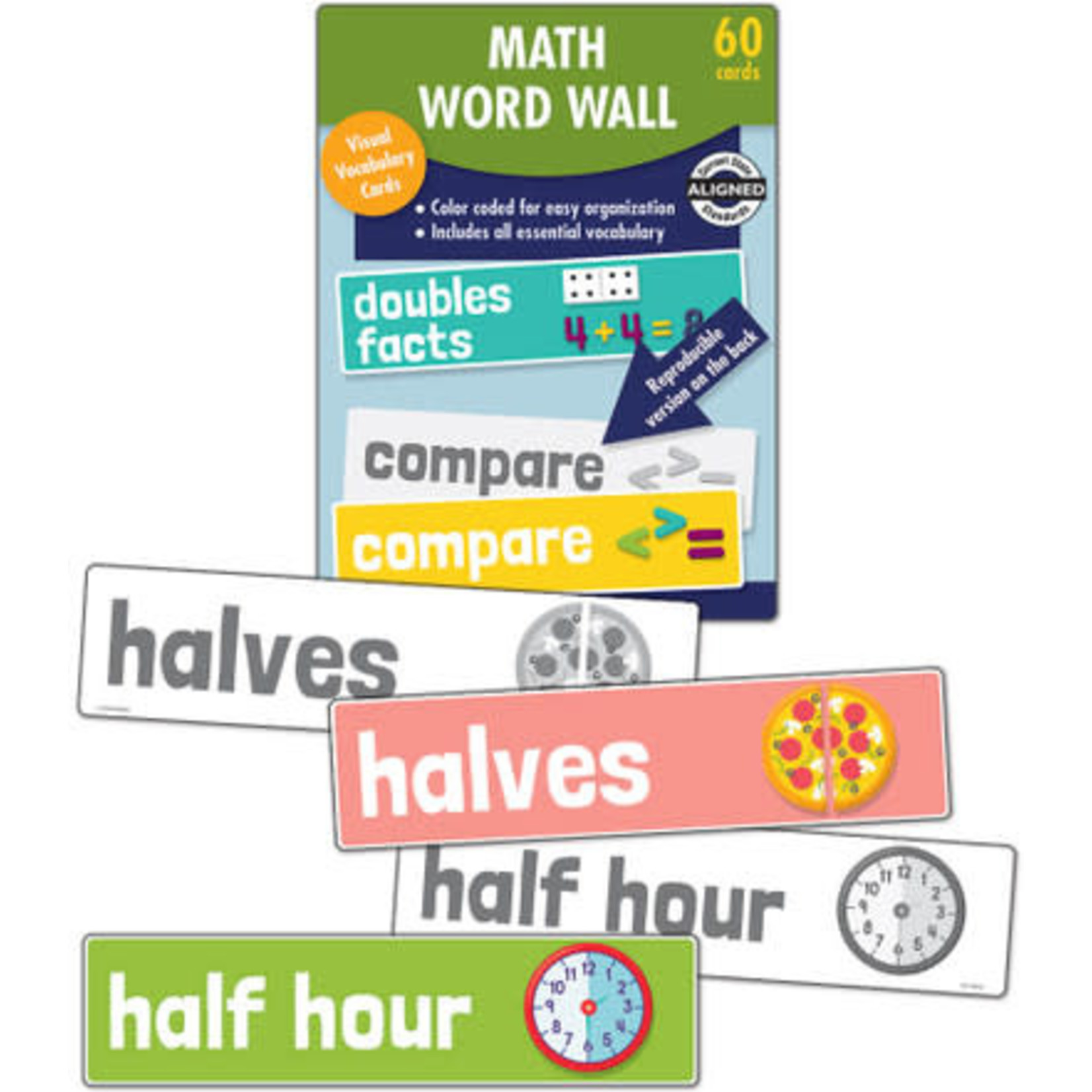 CARSON DELLOSA PUBLISHING CO Math Word Wall Learning Cards Grade 1