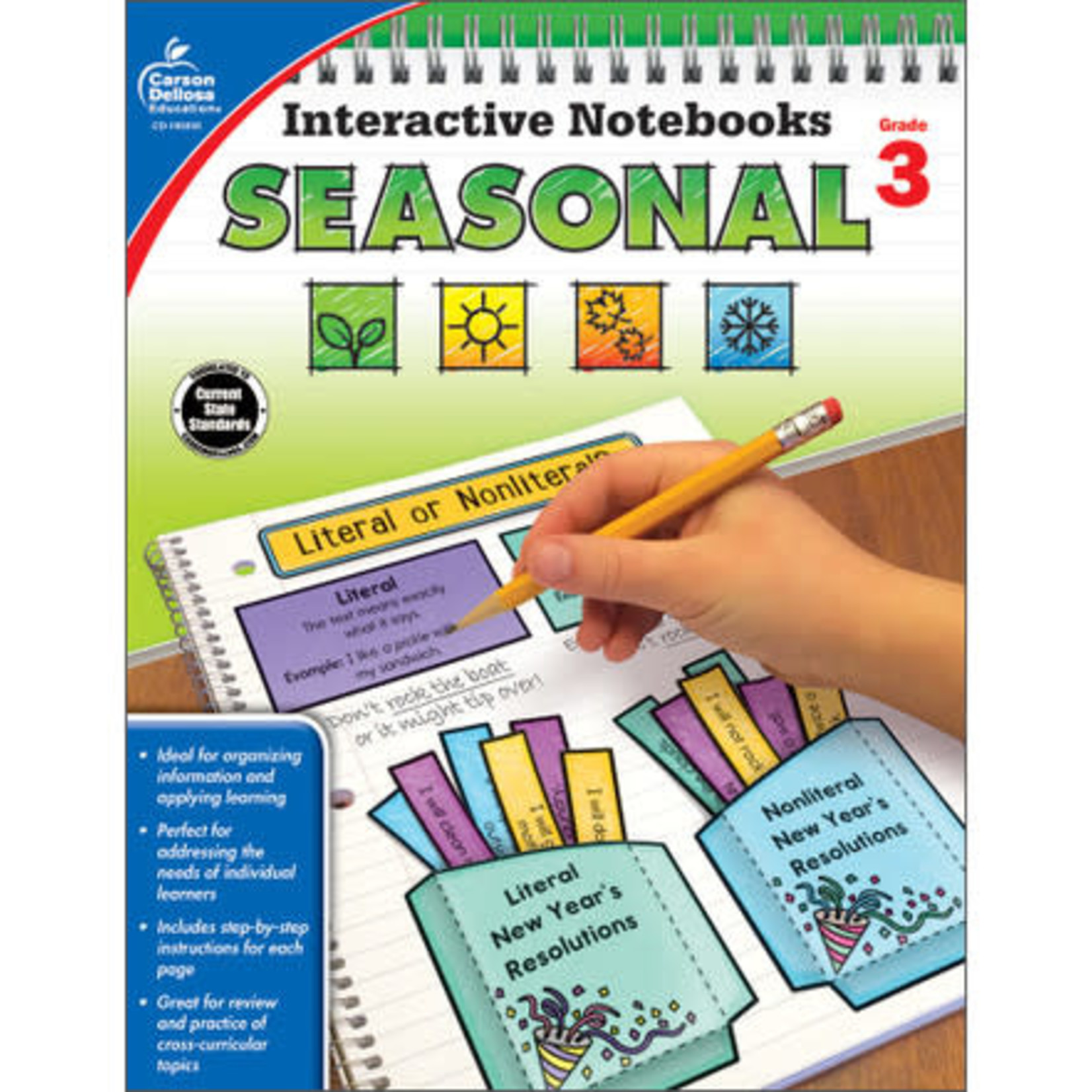 CARSON DELLOSA PUBLISHING CO Interactive Notebooks: Seasonal Resource Book Grade 3