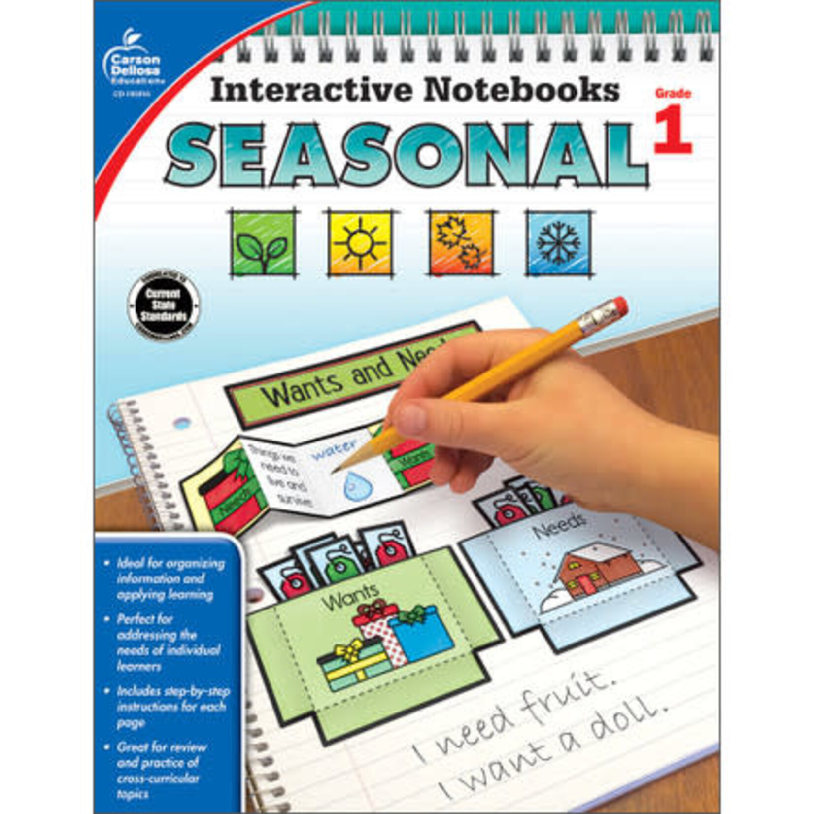 CARSON DELLOSA PUBLISHING CO Interactive Notebooks: Seasonal Resource Book Grade 1 Paperback