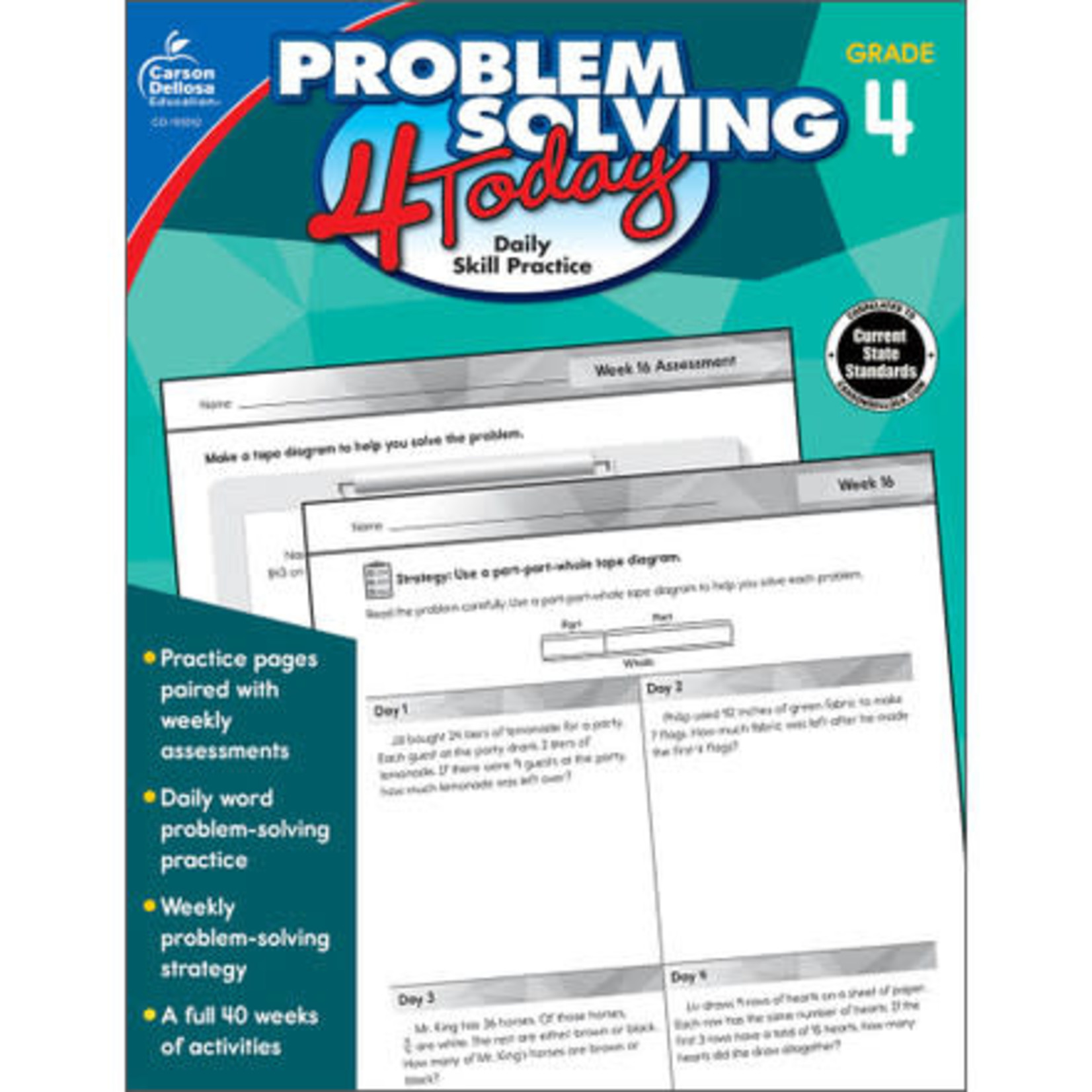 CARSON DELLOSA PUBLISHING CO Problem Solving 4 Today Workbook Grade 4