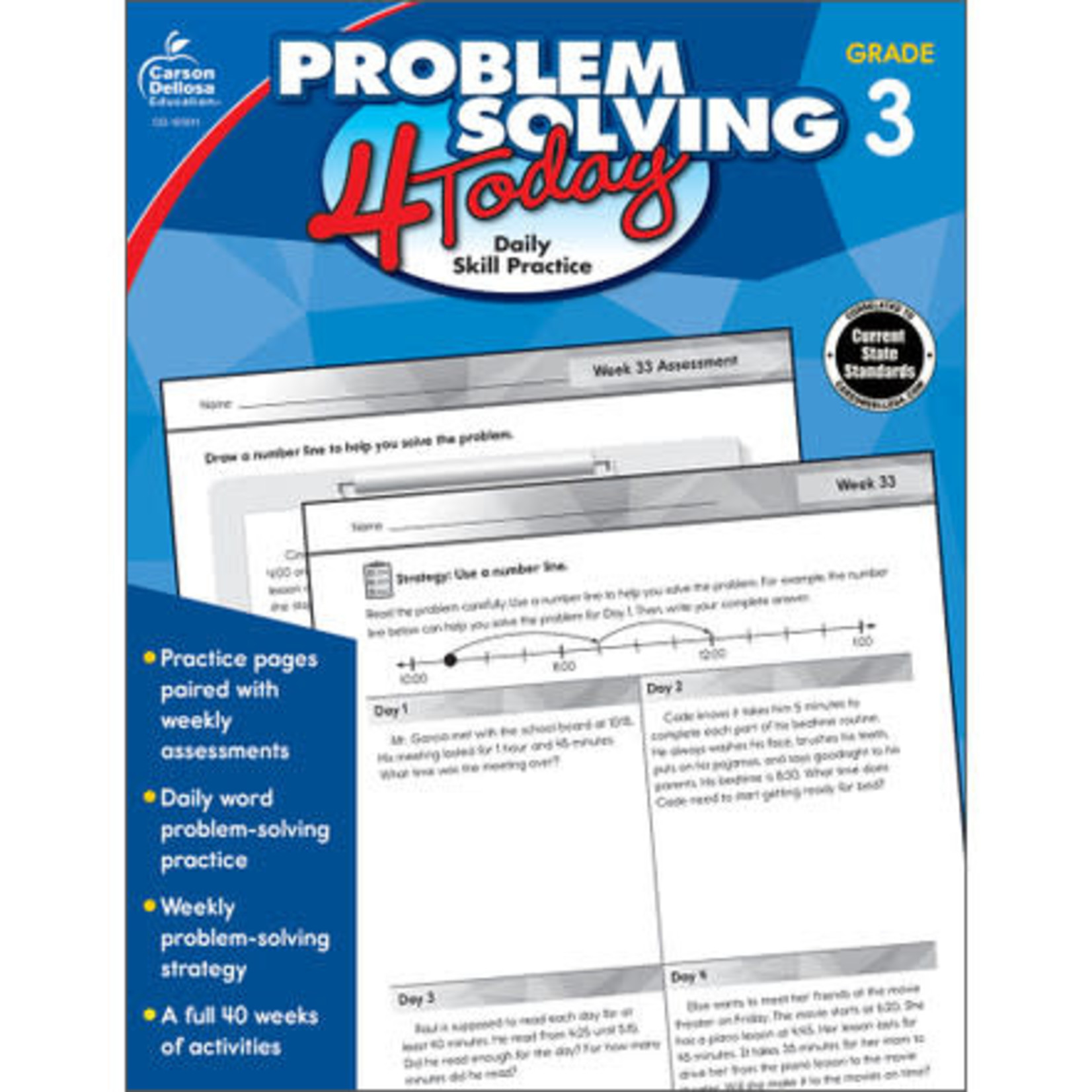 CARSON DELLOSA PUBLISHING CO Problem Solving 4 Today Workbook Grade 3 Paperback