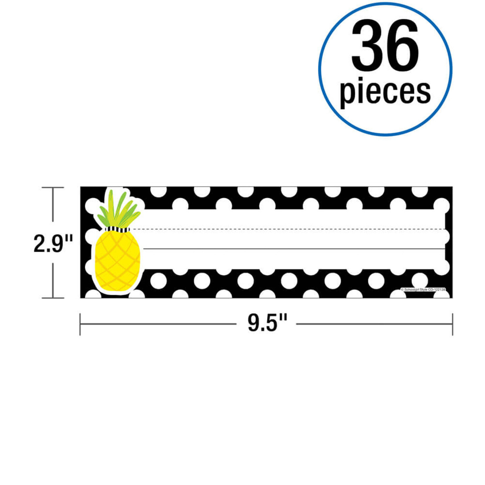 CARSON DELLOSA PUBLISHING CO School Girl: Simply Stylish Pineapple Polka Dot Nameplates