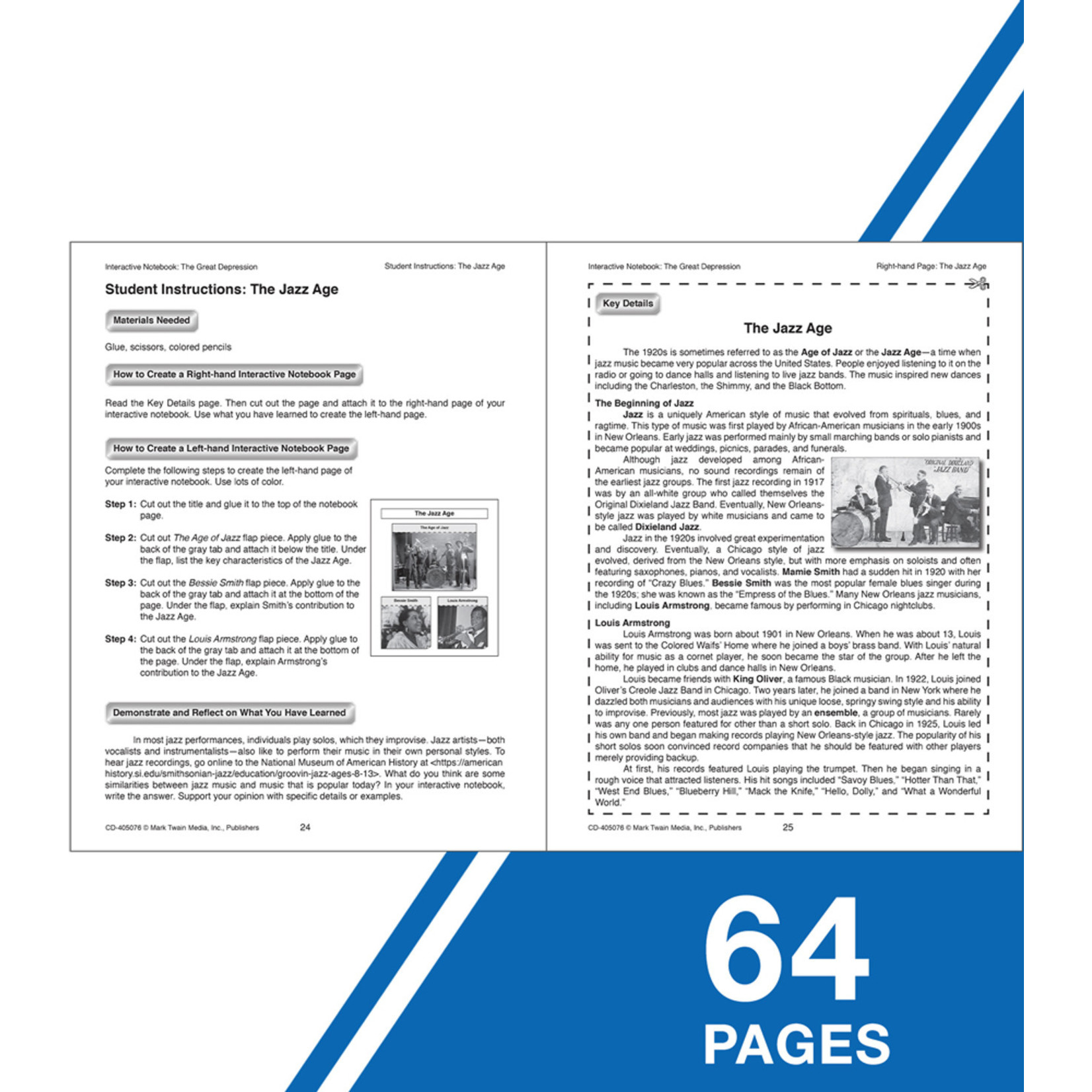 CARSON DELLOSA PUBLISHING CO Interactive Notebook: The Great Depression Resource Book Grade 5-8