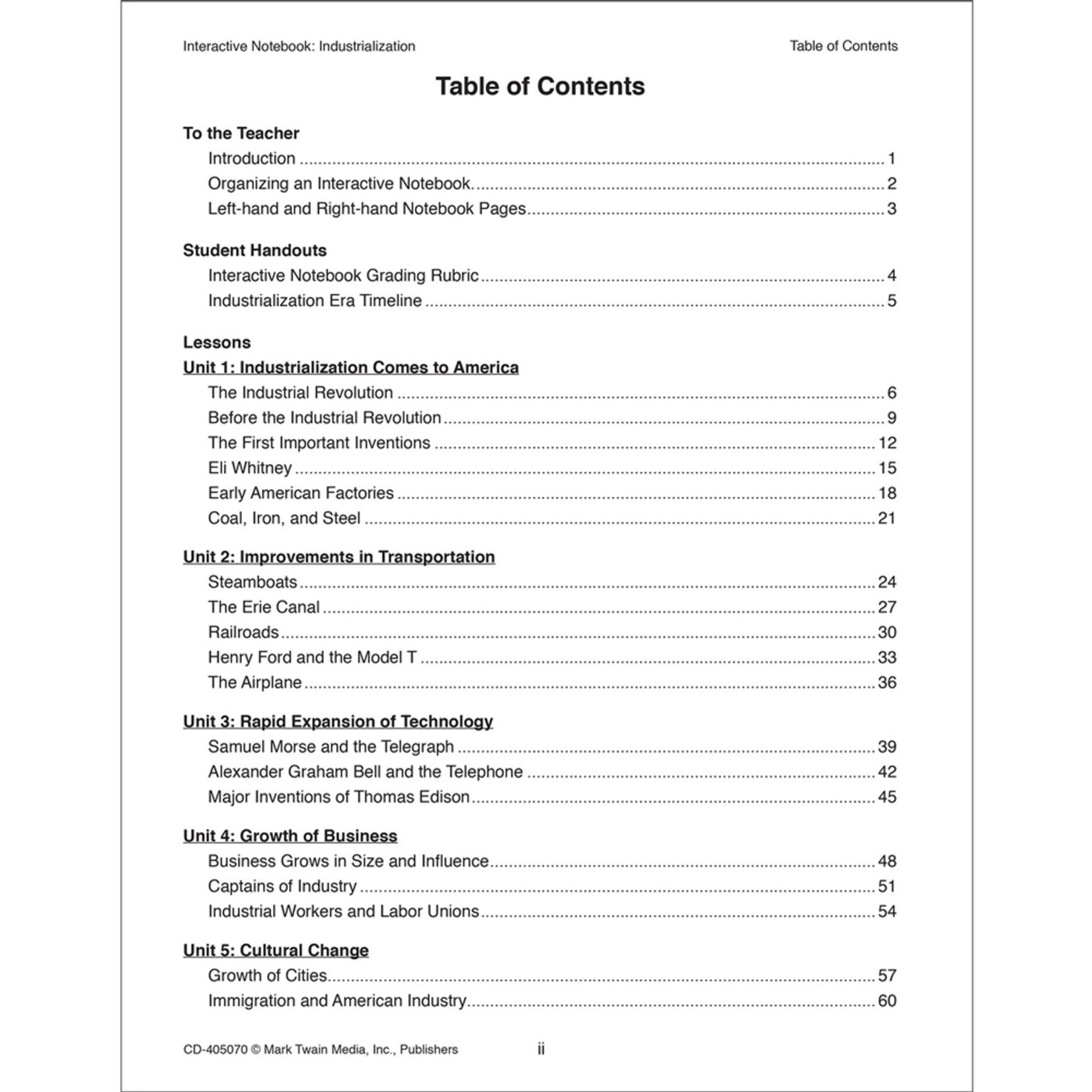 CARSON DELLOSA PUBLISHING CO Interactive Notebook: Industrialization Resource Book Grade 5-8