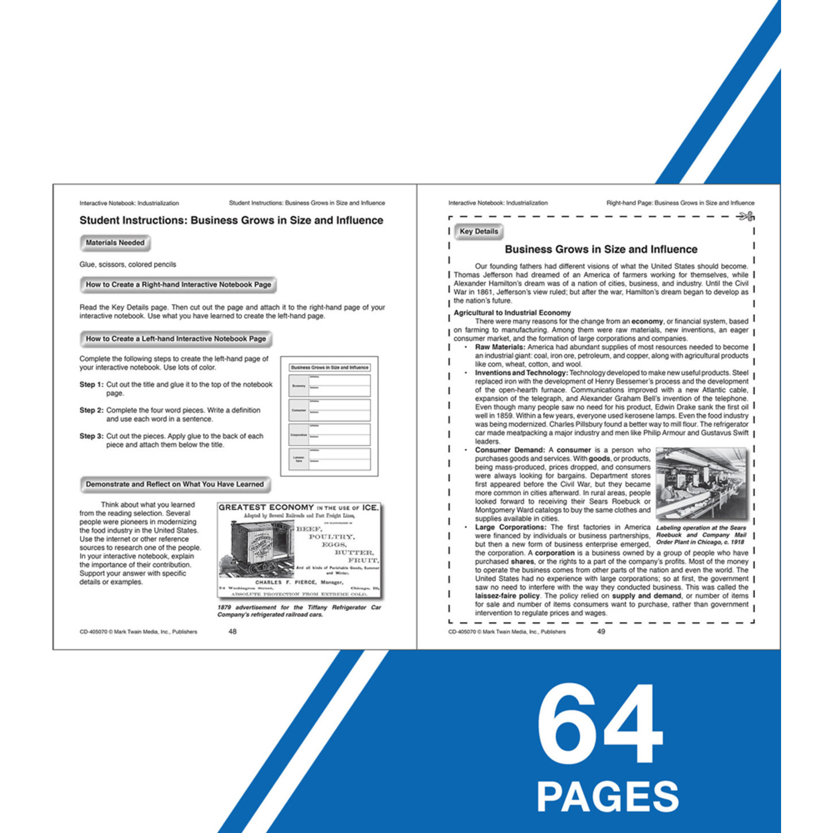 CARSON DELLOSA PUBLISHING CO Interactive Notebook: Industrialization Resource Book Grade 5-8