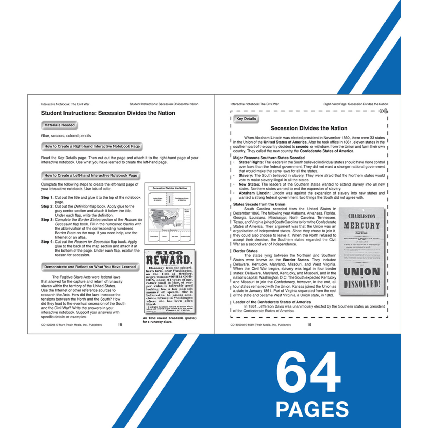 CARSON DELLOSA PUBLISHING CO Interactive Notebook: The Civil War Resource Book Grade 5-8