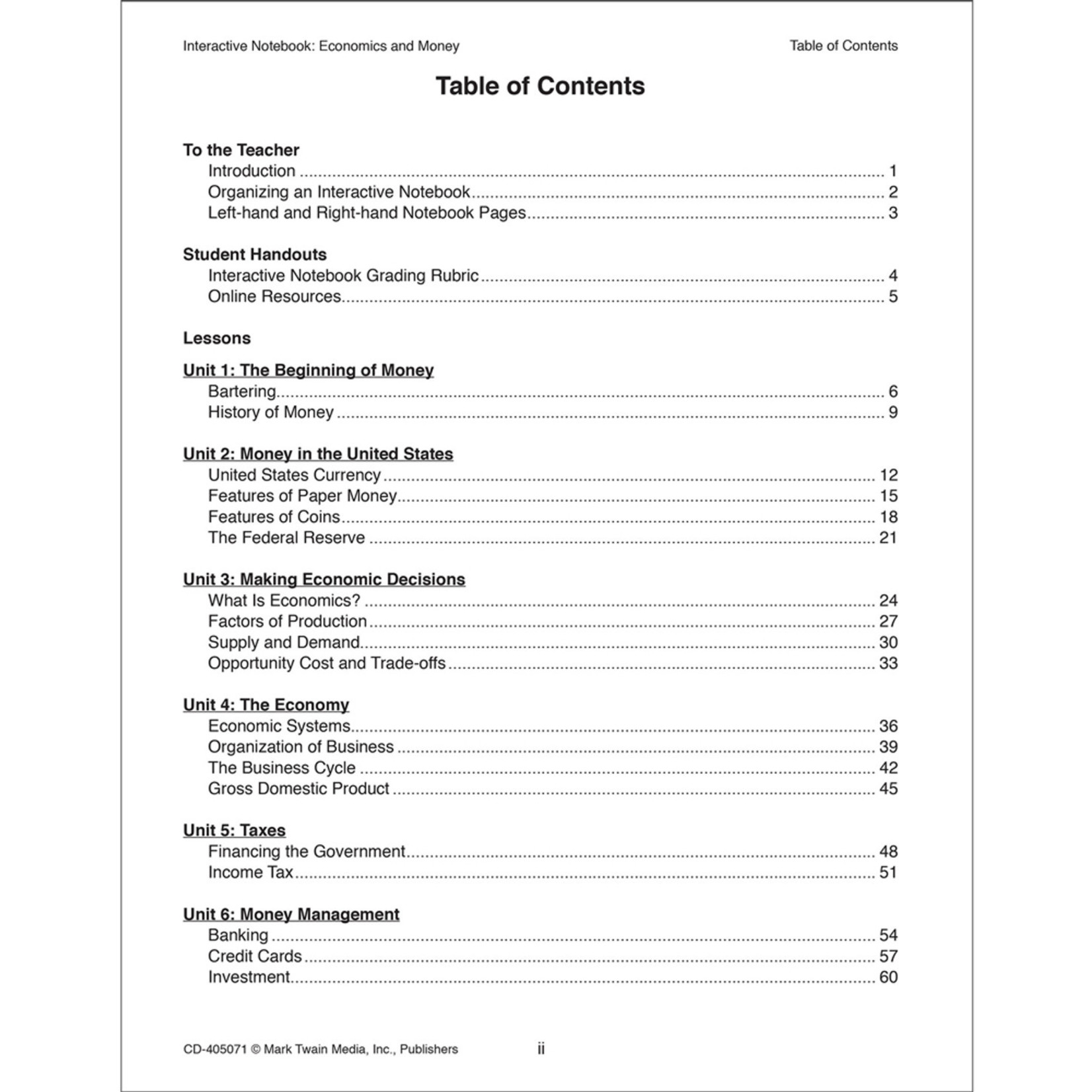 CARSON DELLOSA PUBLISHING CO Interactive Notebook: Economics and Money Resource Book Grade 5-8