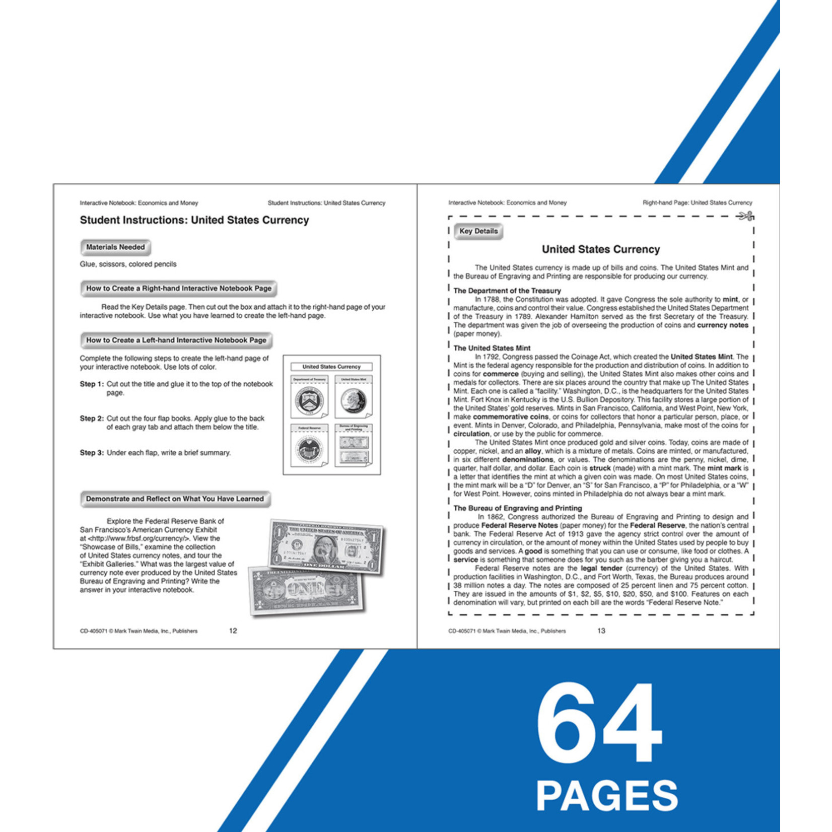 CARSON DELLOSA PUBLISHING CO Interactive Notebook: Economics and Money Resource Book Grade 5-8