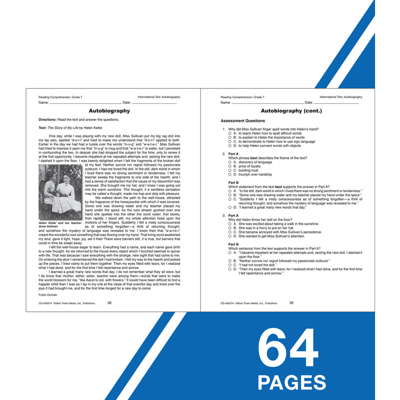 CARSON DELLOSA PUBLISHING CO Reading Comprehension Resource Book Grade 7