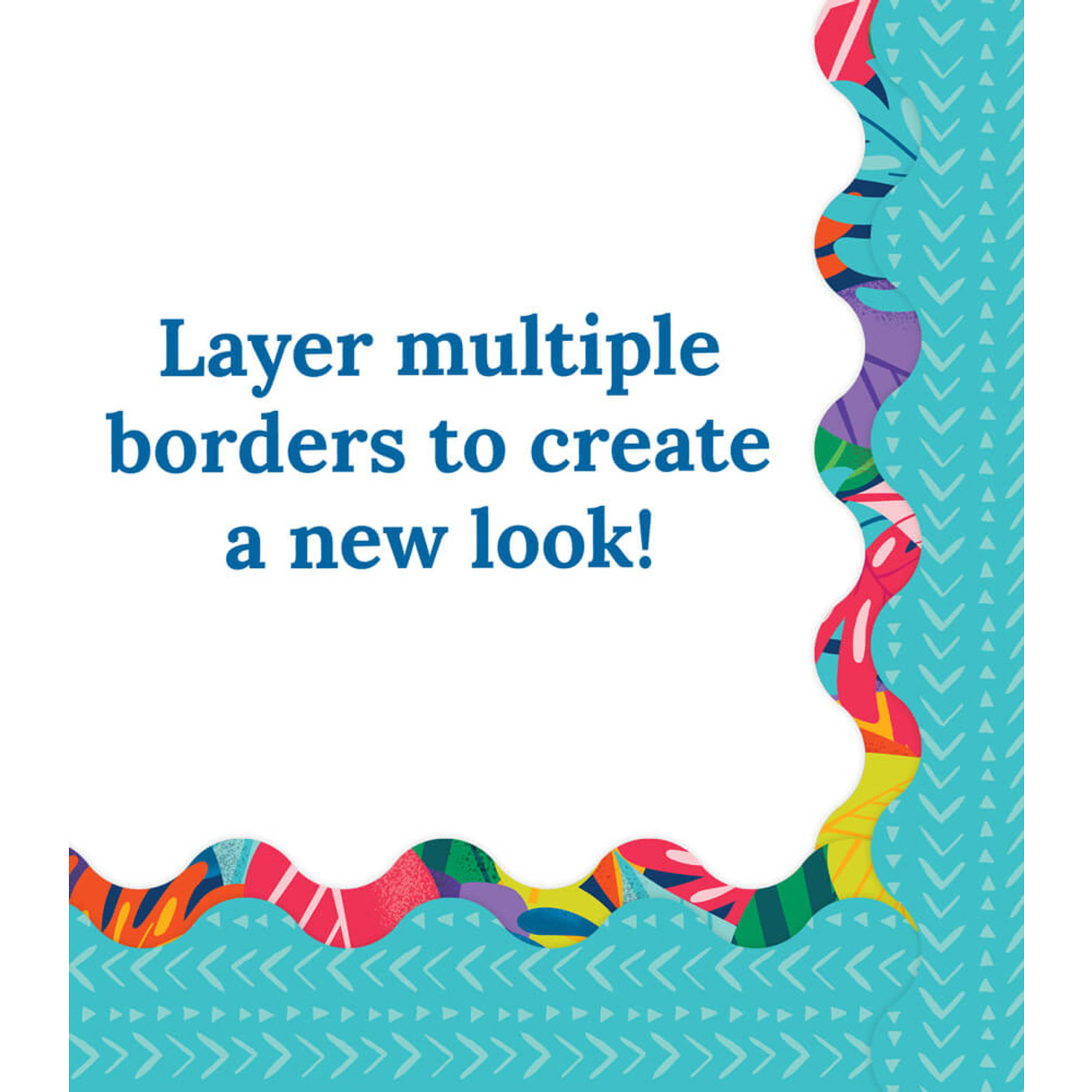 CARSON DELLOSA PUBLISHING CO One World Blue Batik Scalloped Borders