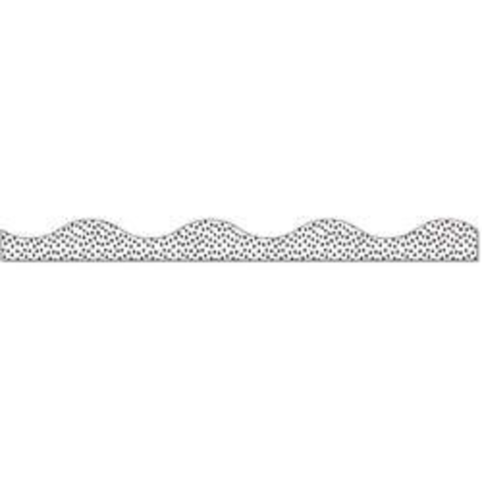 Magnetic Scallop BorderBlack Messy Dots On White