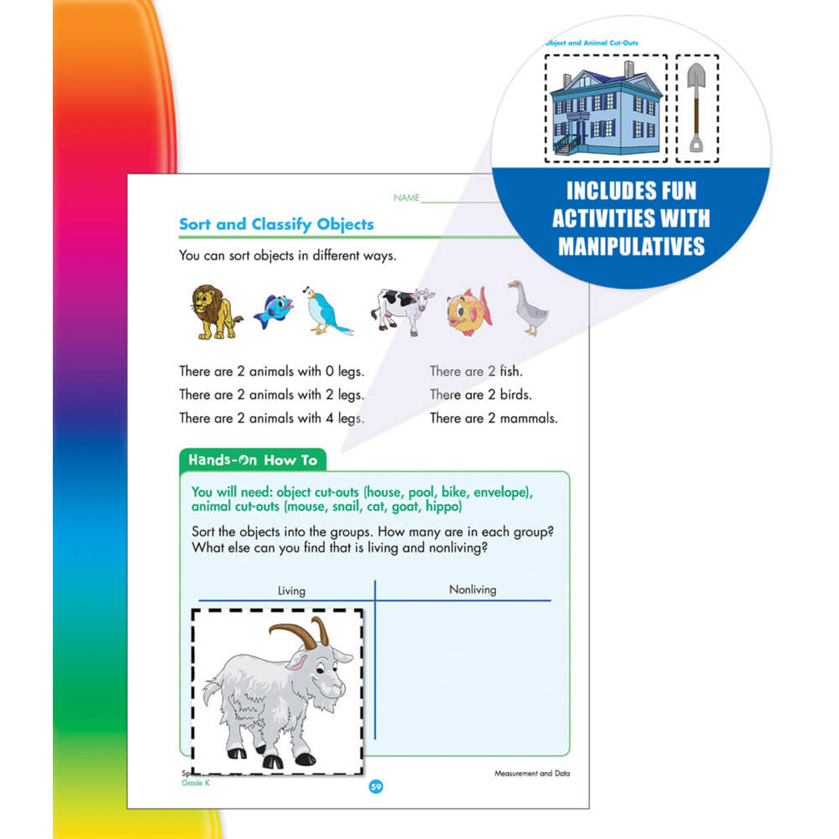 CARSON DELLOSA PUBLISHING CO Spectrum Hands-On Math Workbook Grade K