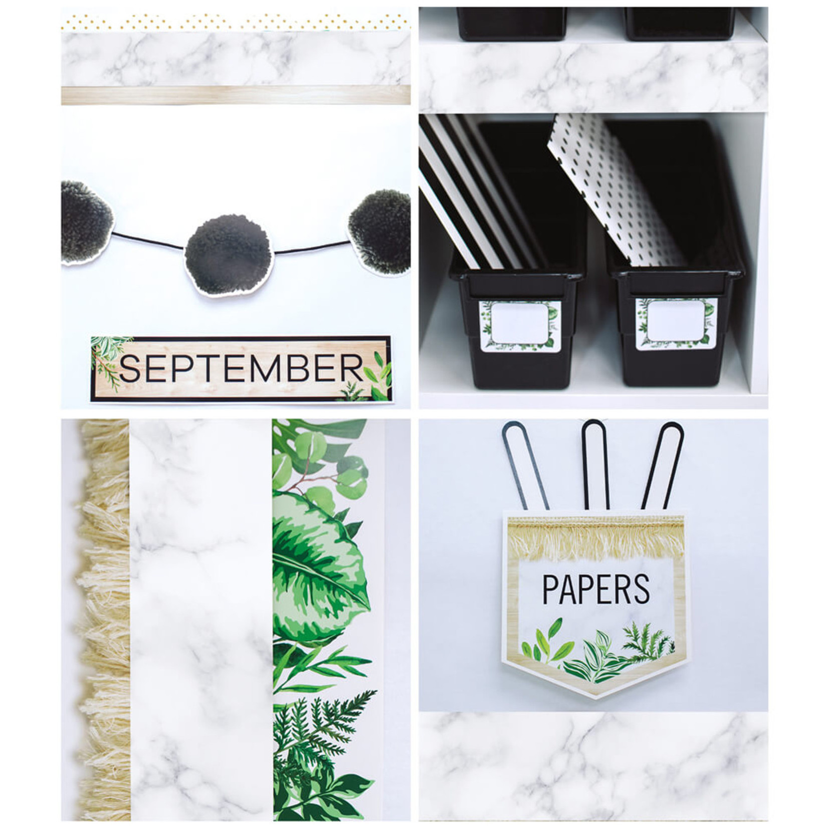 CARSON DELLOSA PUBLISHING CO School Girl: Simply Boho Marble Straight Borders