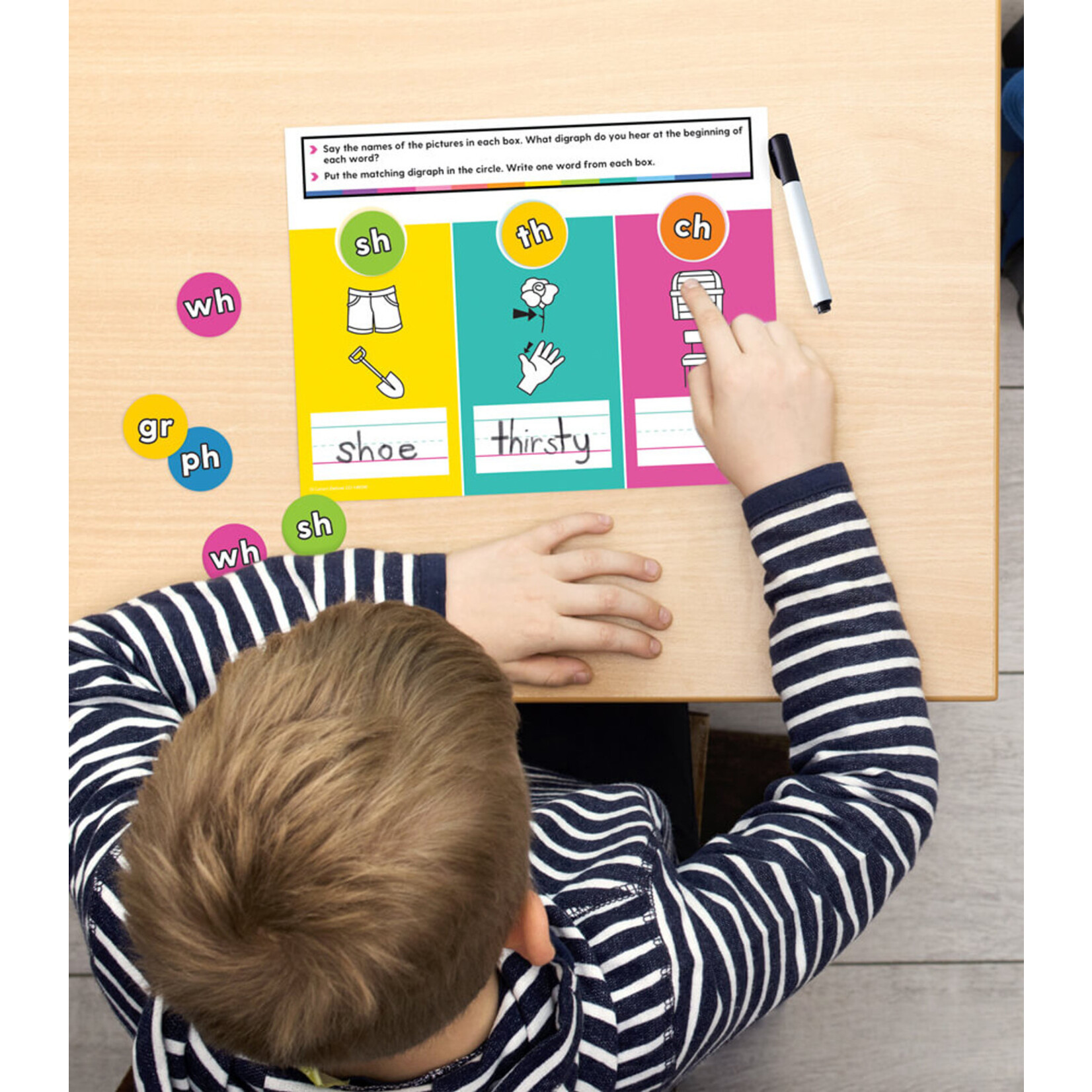 CARSON DELLOSA PUBLISHING CO Edu-Clings Silicone Center: Digraphs Manipulative Grade 1-2