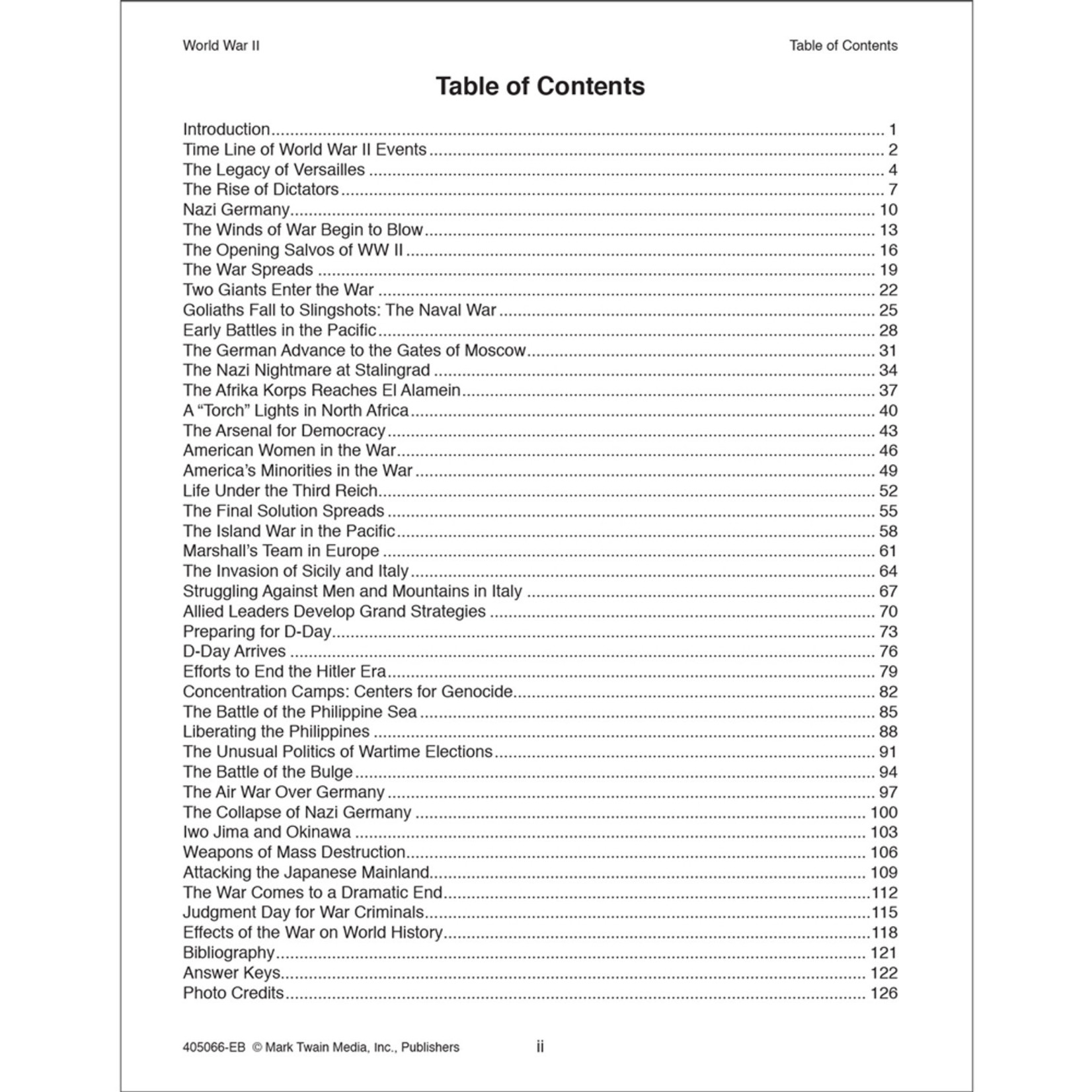 CARSON DELLOSA PUBLISHING CO World War II Workbook Grade 6-12
