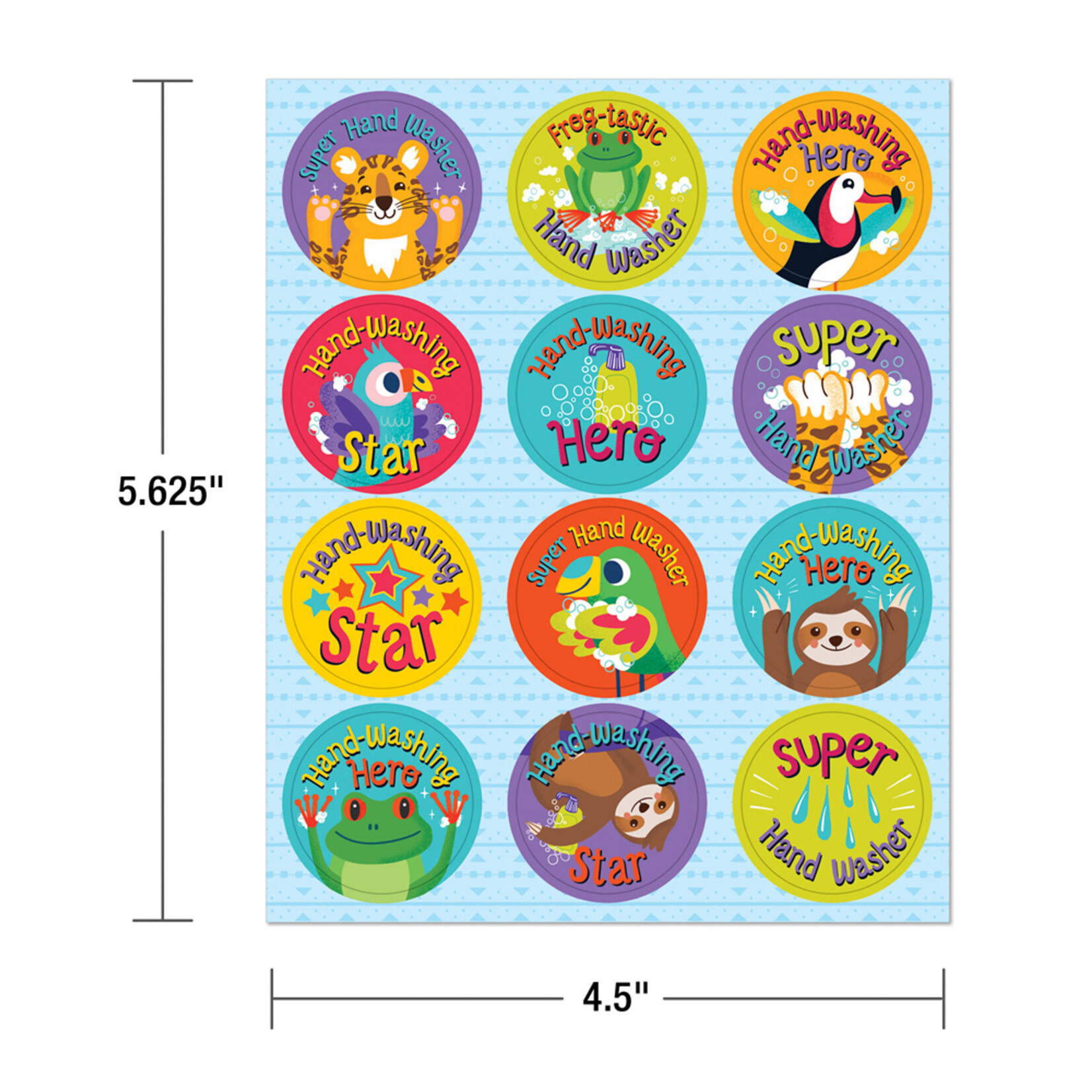CARSON DELLOSA PUBLISHING CO One World Hooray for Handwashing Motivational Stickers