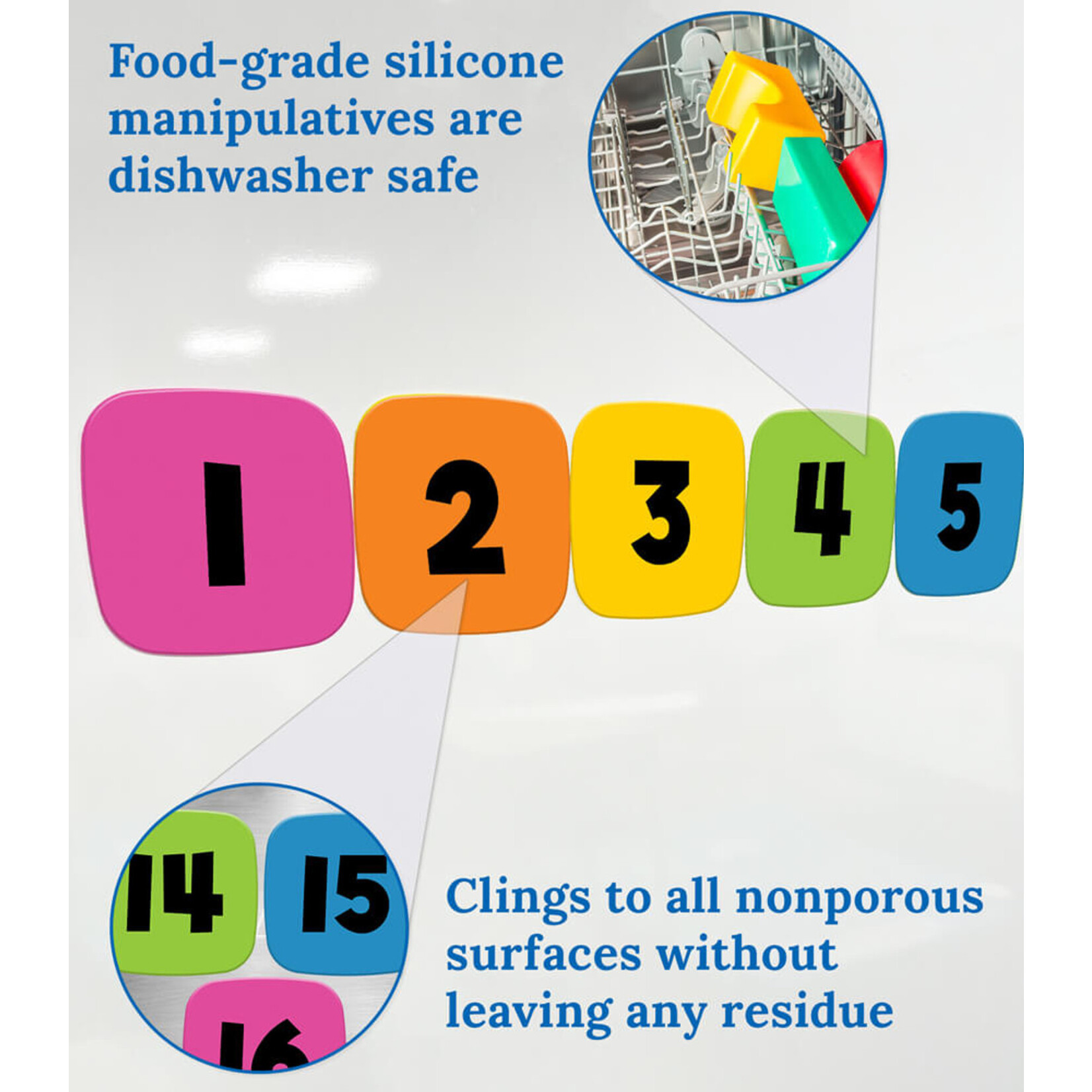 CARSON DELLOSA PUBLISHING CO Edu-Clings Silicone Set: Numbers Manipulative Grade K-5