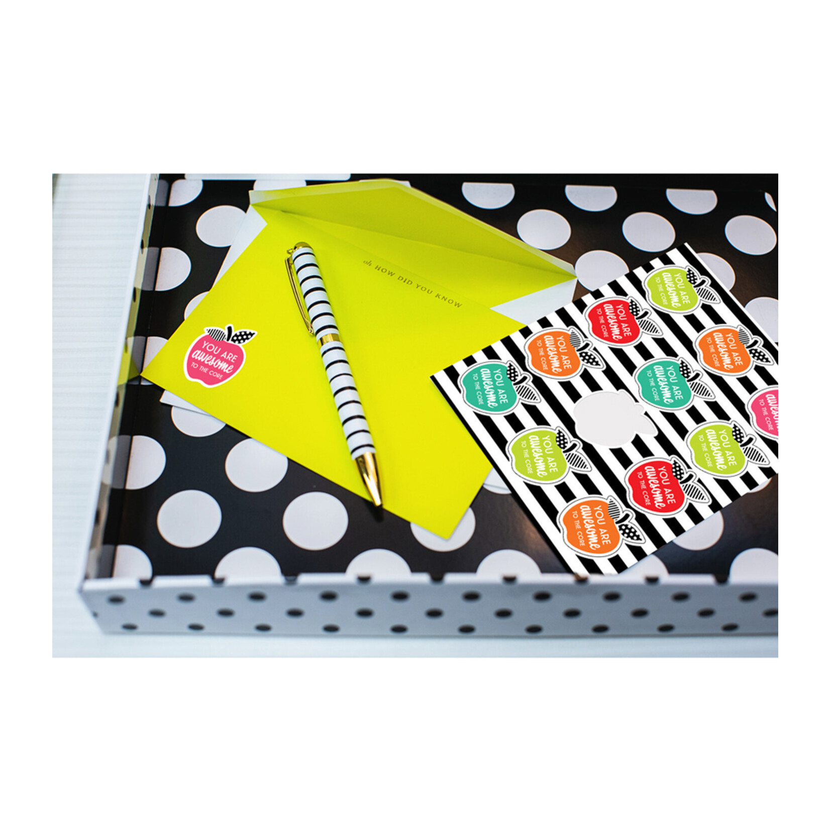 CARSON DELLOSA PUBLISHING CO School Girl: Black, White & Stylish Brights Apples Motivational Stickers