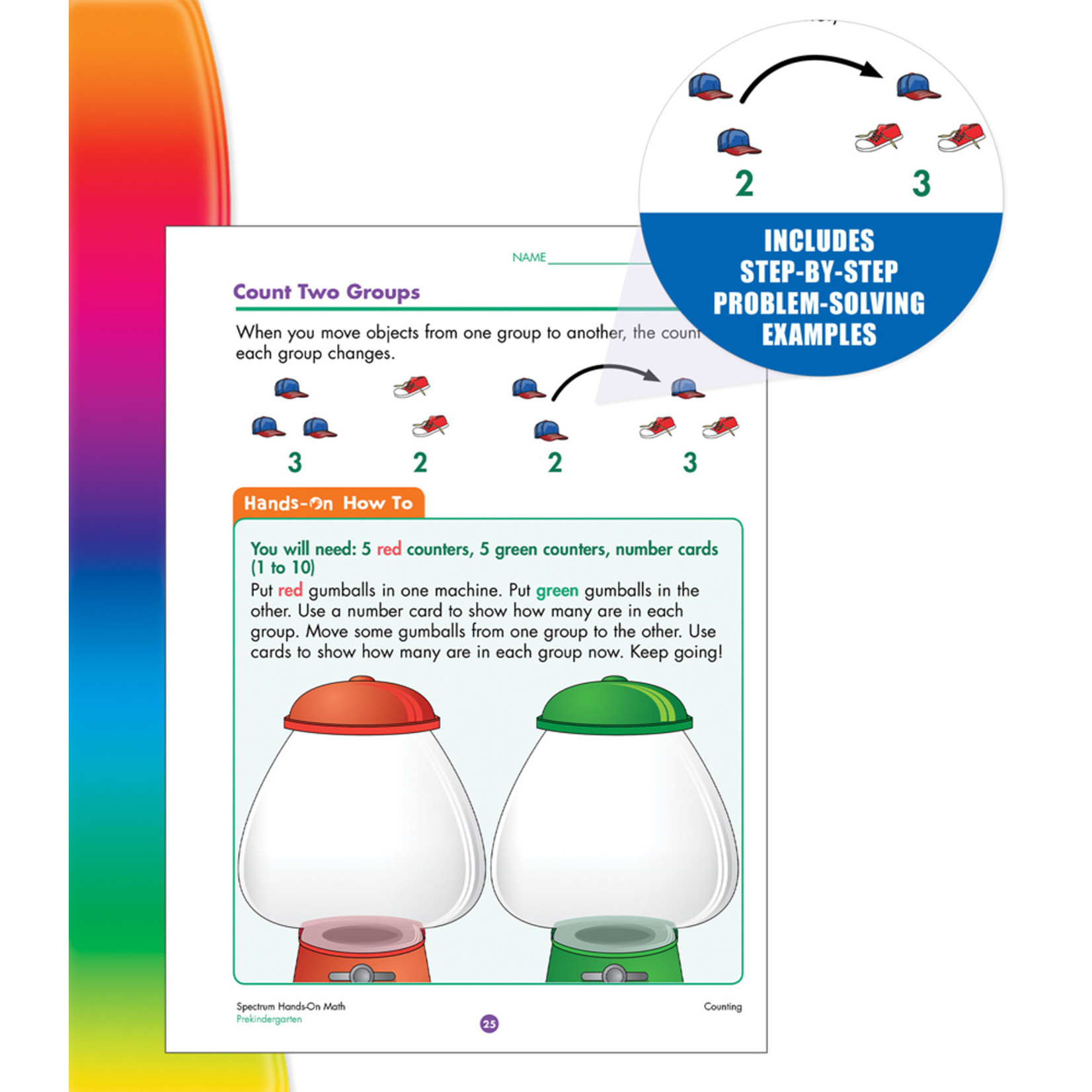 CARSON DELLOSA PUBLISHING CO Spectrum Hands-On Math Workbook Grade PK