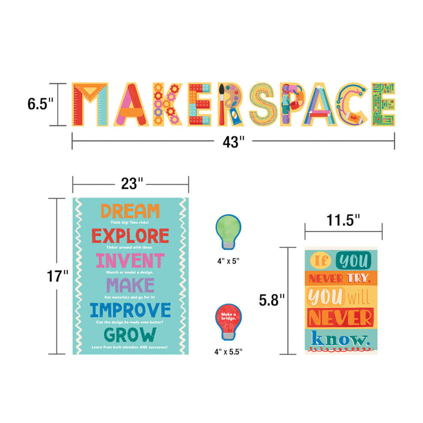 CARSON DELLOSA PUBLISHING CO Makerspace Bulletin Board Set