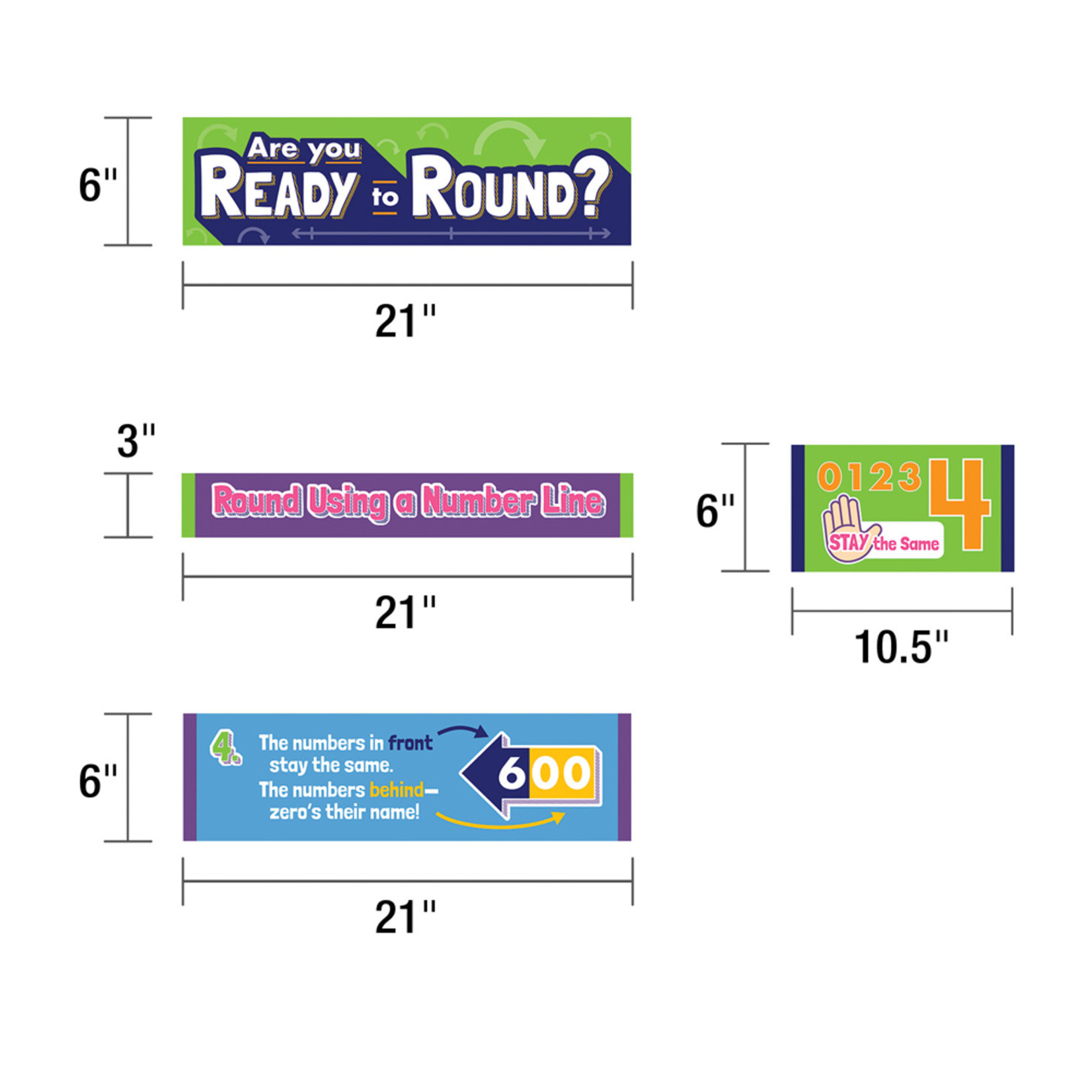 CARSON DELLOSA PUBLISHING CO Rounding Numbers Mini Bulletin Board Set Grade 2-5