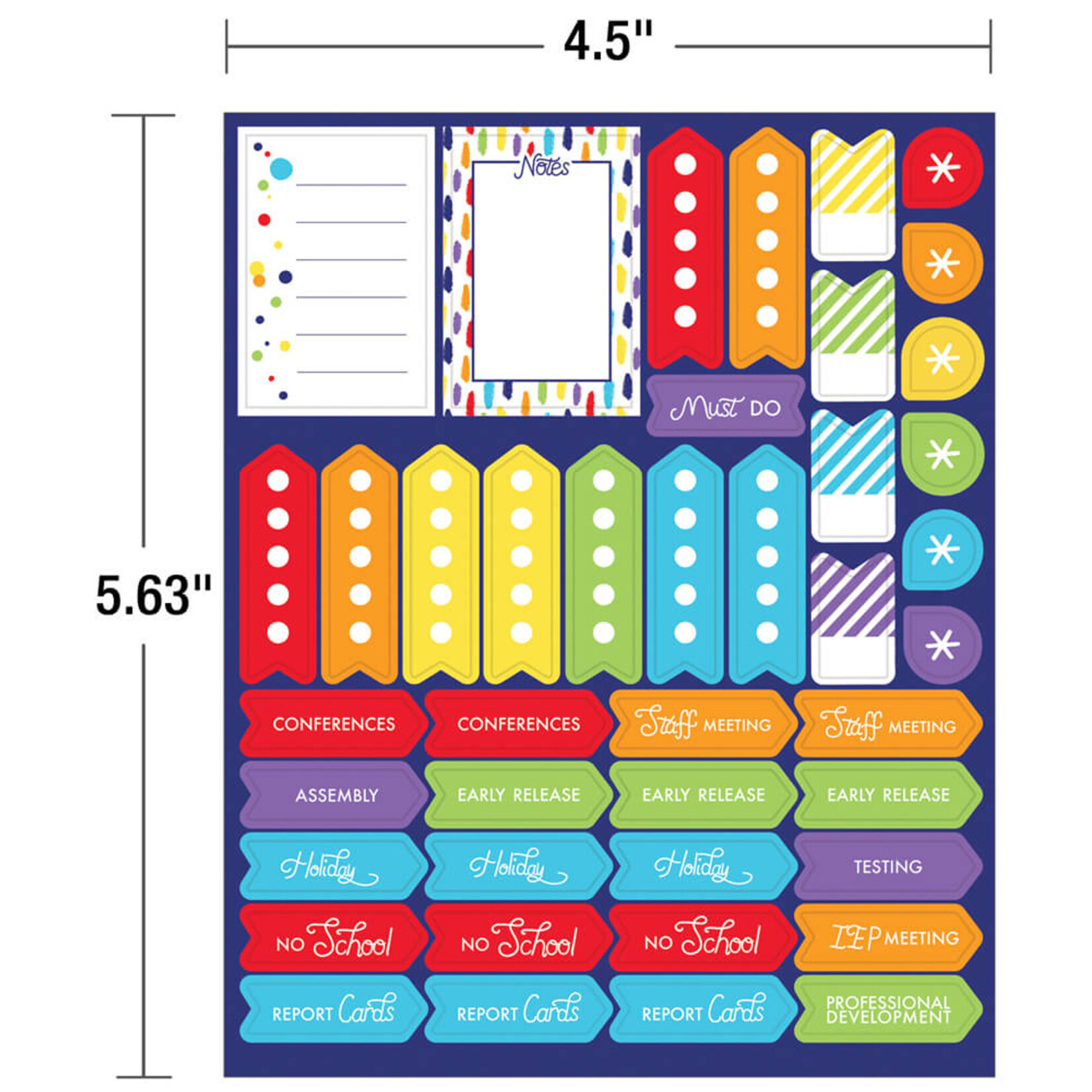 CARSON DELLOSA PUBLISHING CO CLM Rainbow Planner Accents Sticker Pack