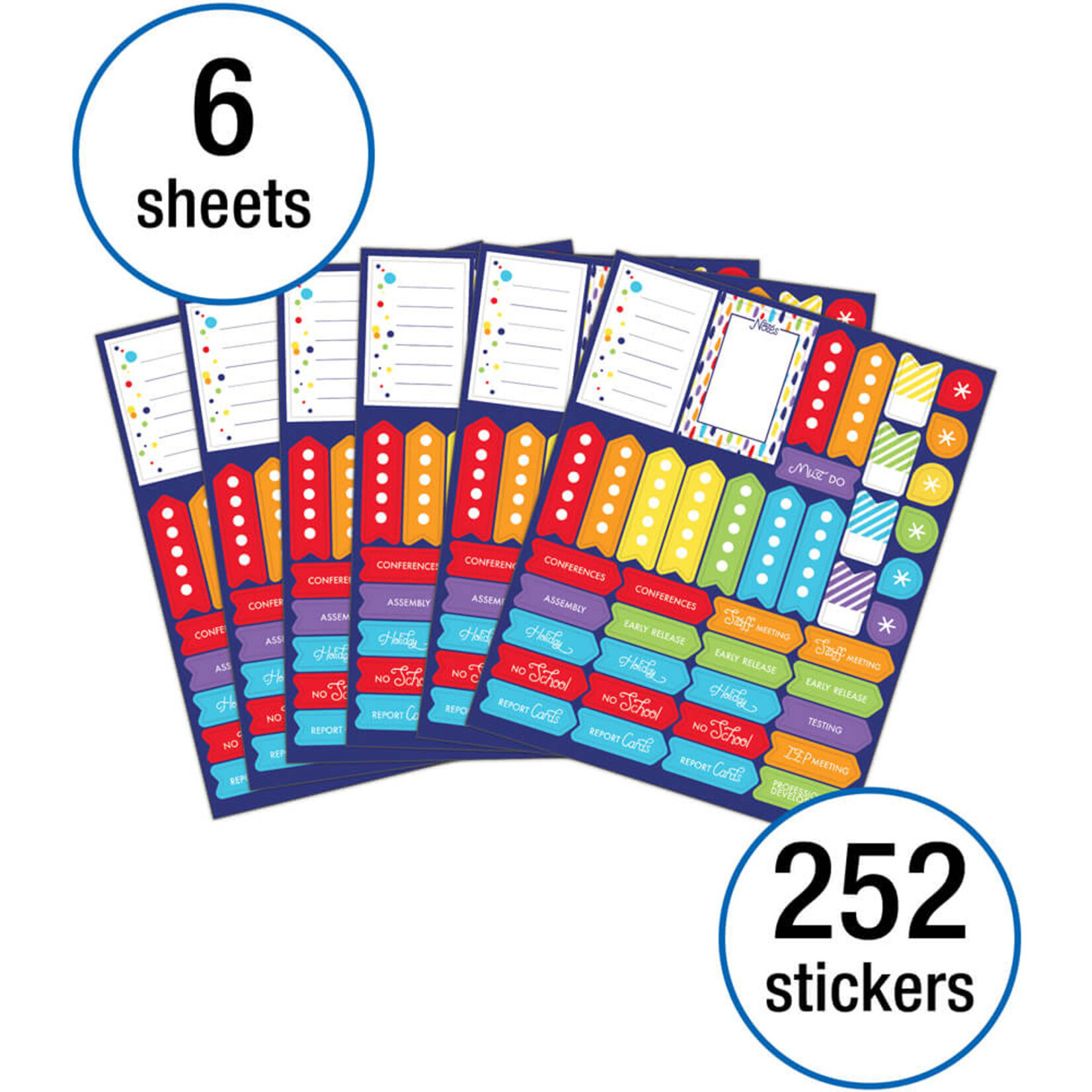 CARSON DELLOSA PUBLISHING CO CLM Rainbow Planner Accents Sticker Pack
