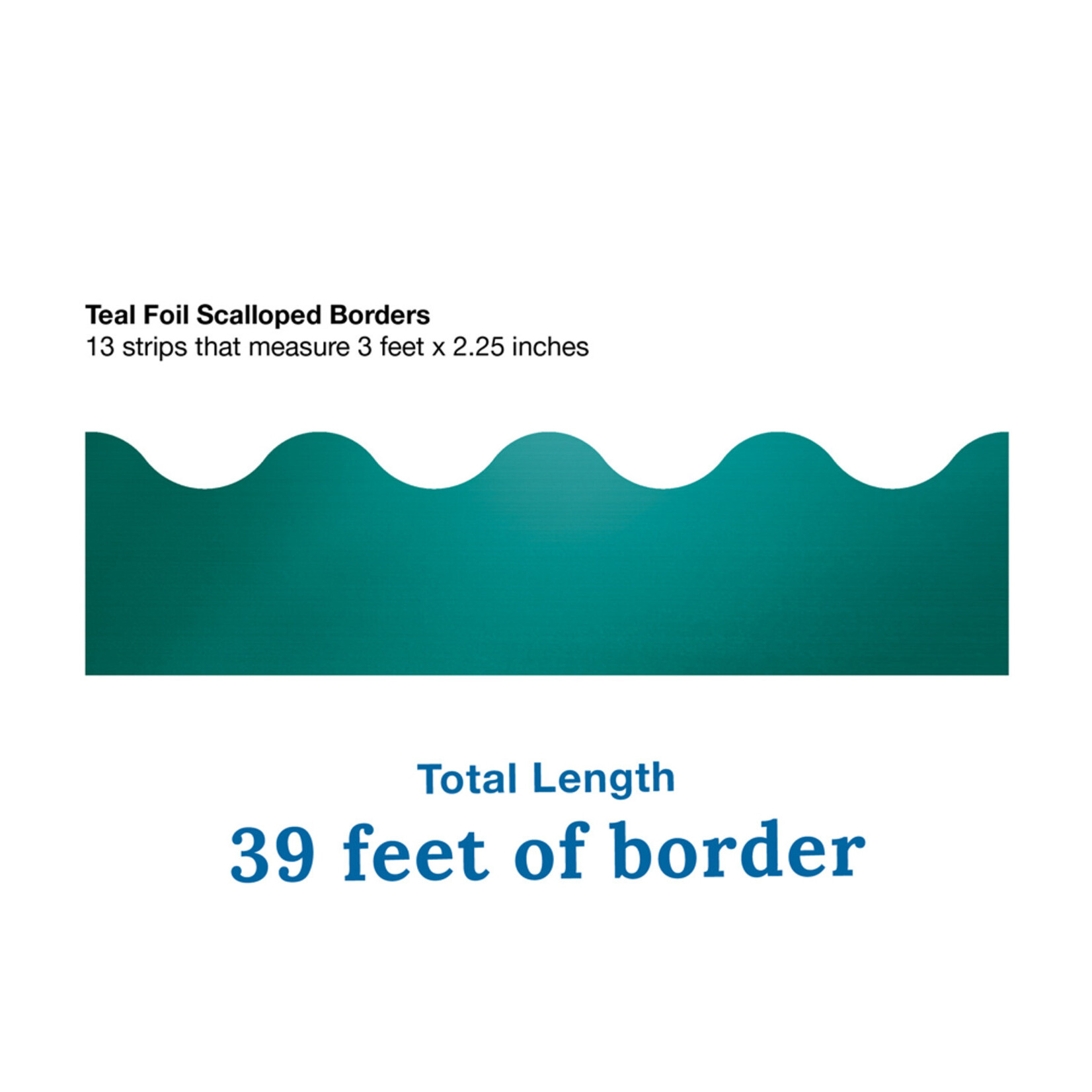 CARSON DELLOSA PUBLISHING CO Teal Foil Scalloped Borders