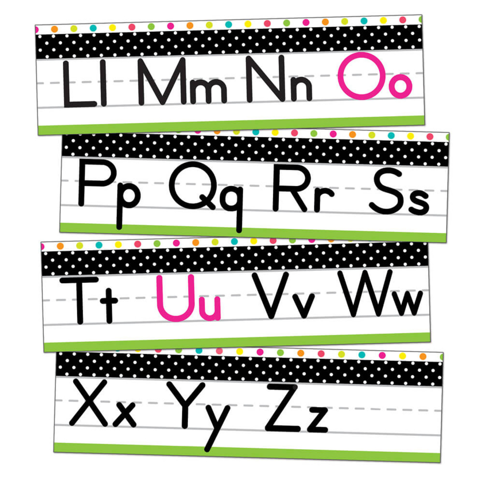 CARSON DELLOSA PUBLISHING CO Simply Stylish Tropical Alphabet Line: Manuscript Mini Bulletin Board Set