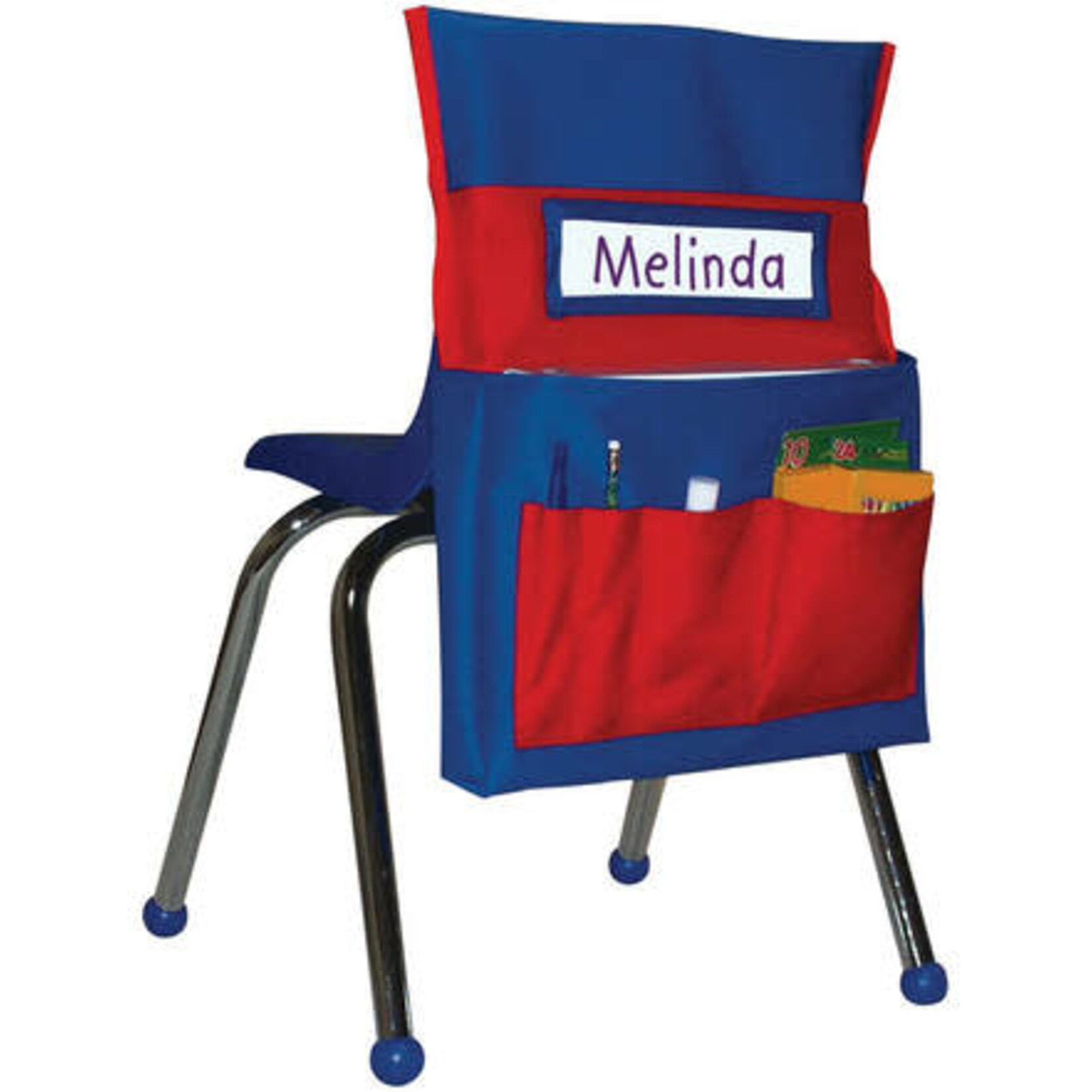 CARSON DELLOSA PUBLISHING CO Chairback Buddy™ Blue and Red Pocket Chart Storage Grade PK-8