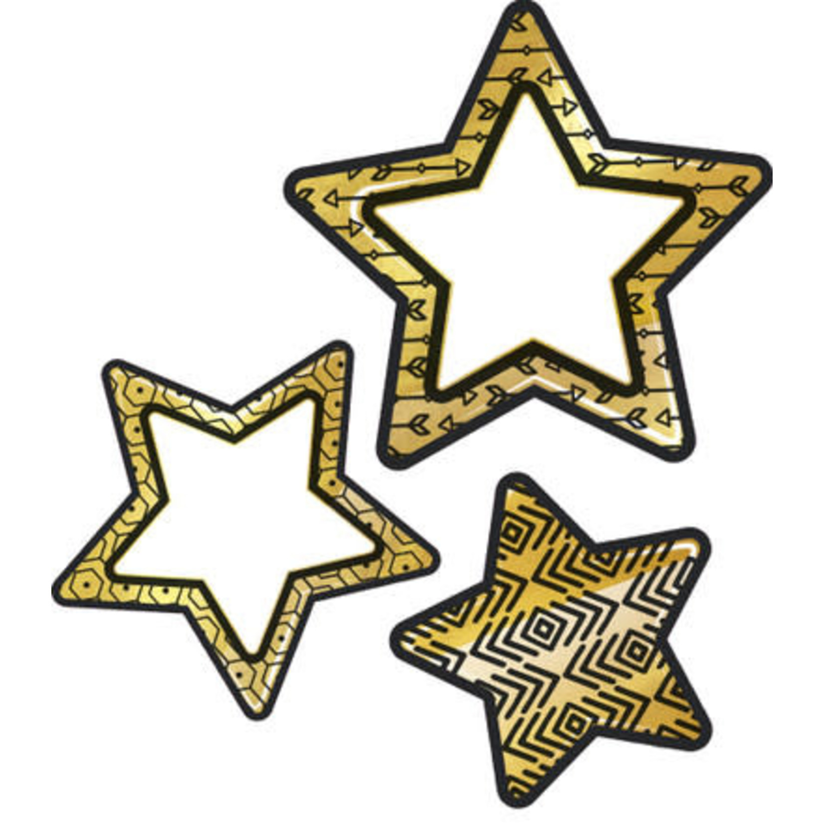 CARSON DELLOSA PUBLISHING CO Black and Gold Stars Cut-Outs