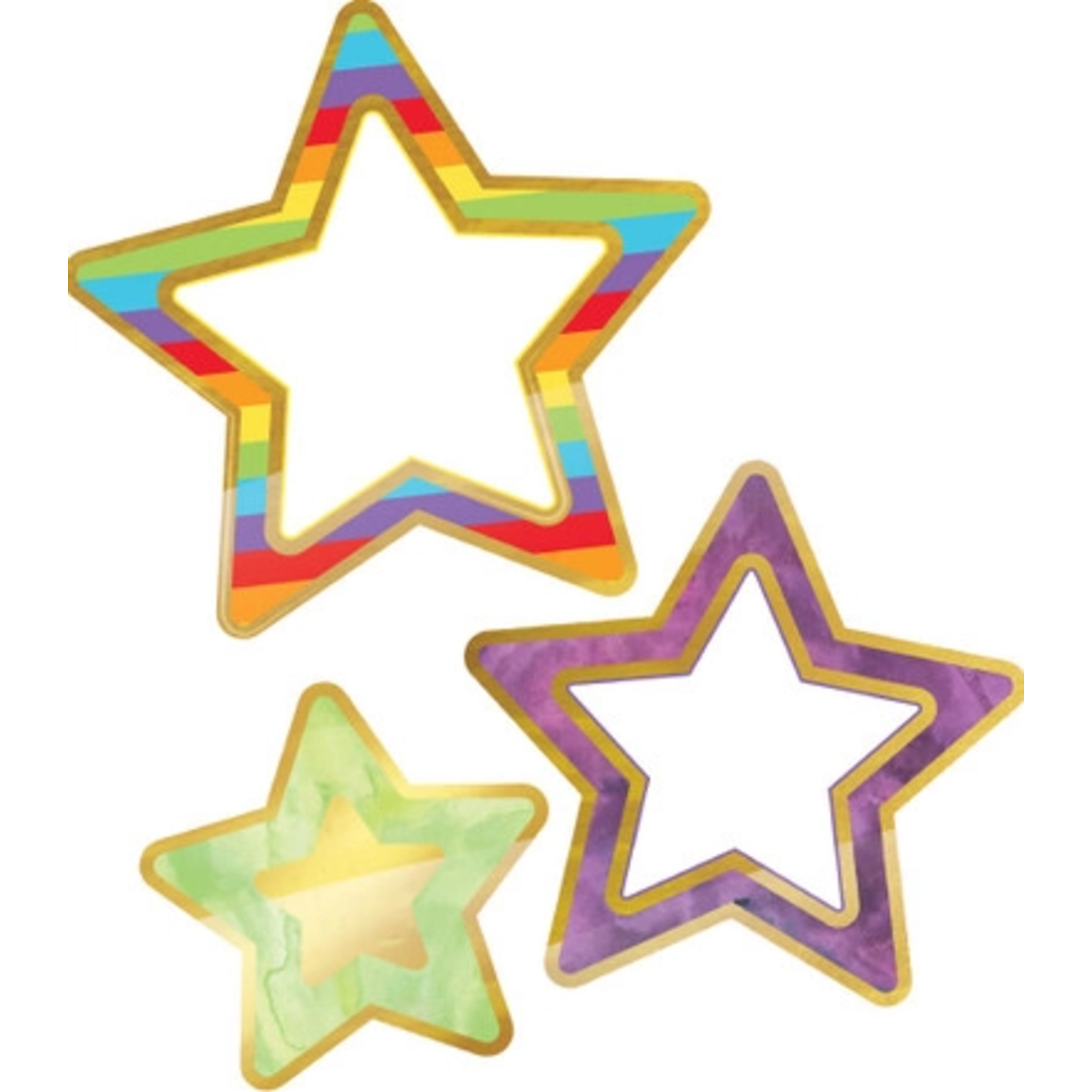 CARSON DELLOSA PUBLISHING CO Rainbow and Foil Stars Cut-Outs