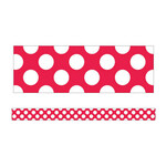 CARSON DELLOSA PUBLISHING CO CLM School Girl: Red with Polka Dots Straight Borders
