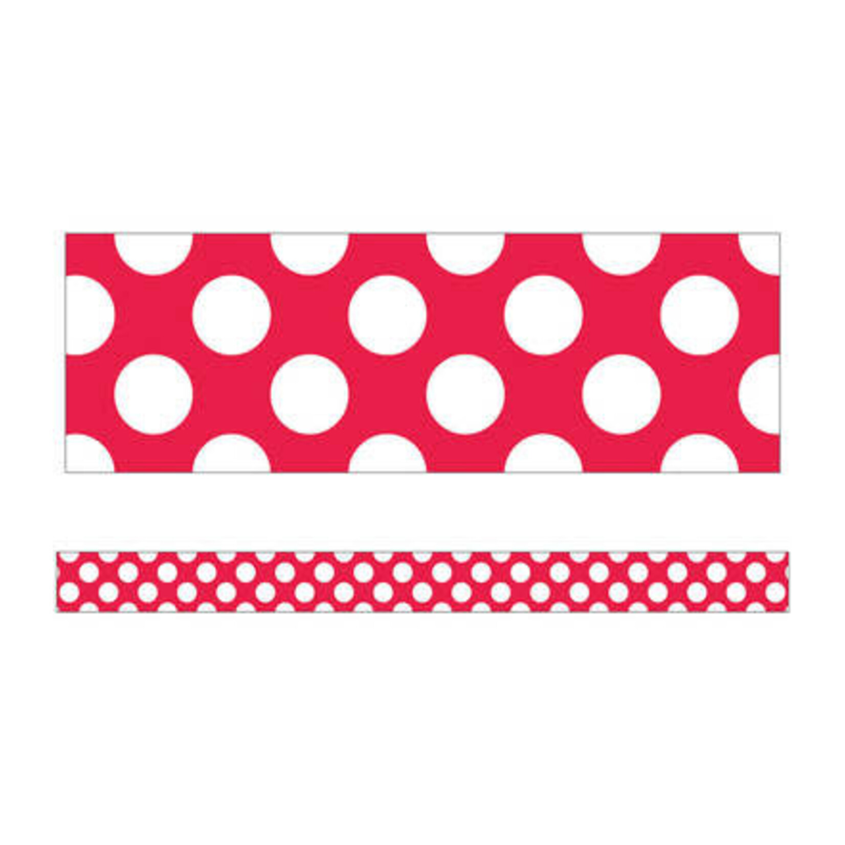 CARSON DELLOSA PUBLISHING CO CLM School Girl: Red with Polka Dots Straight Borders
