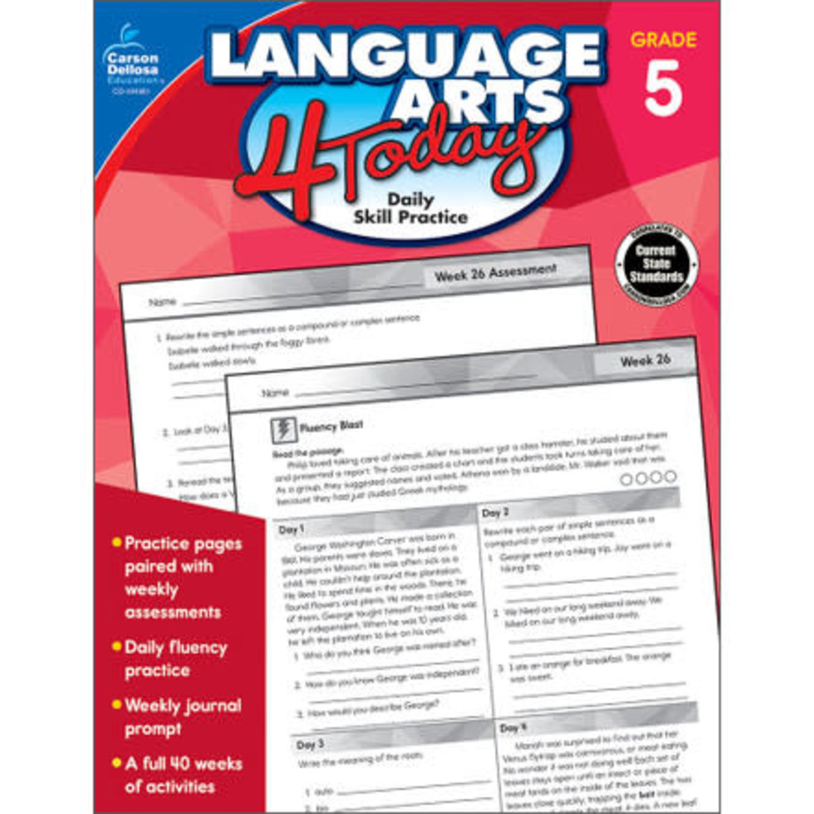 CARSON DELLOSA PUBLISHING CO Language Arts 4 Today Workbook Grade 5