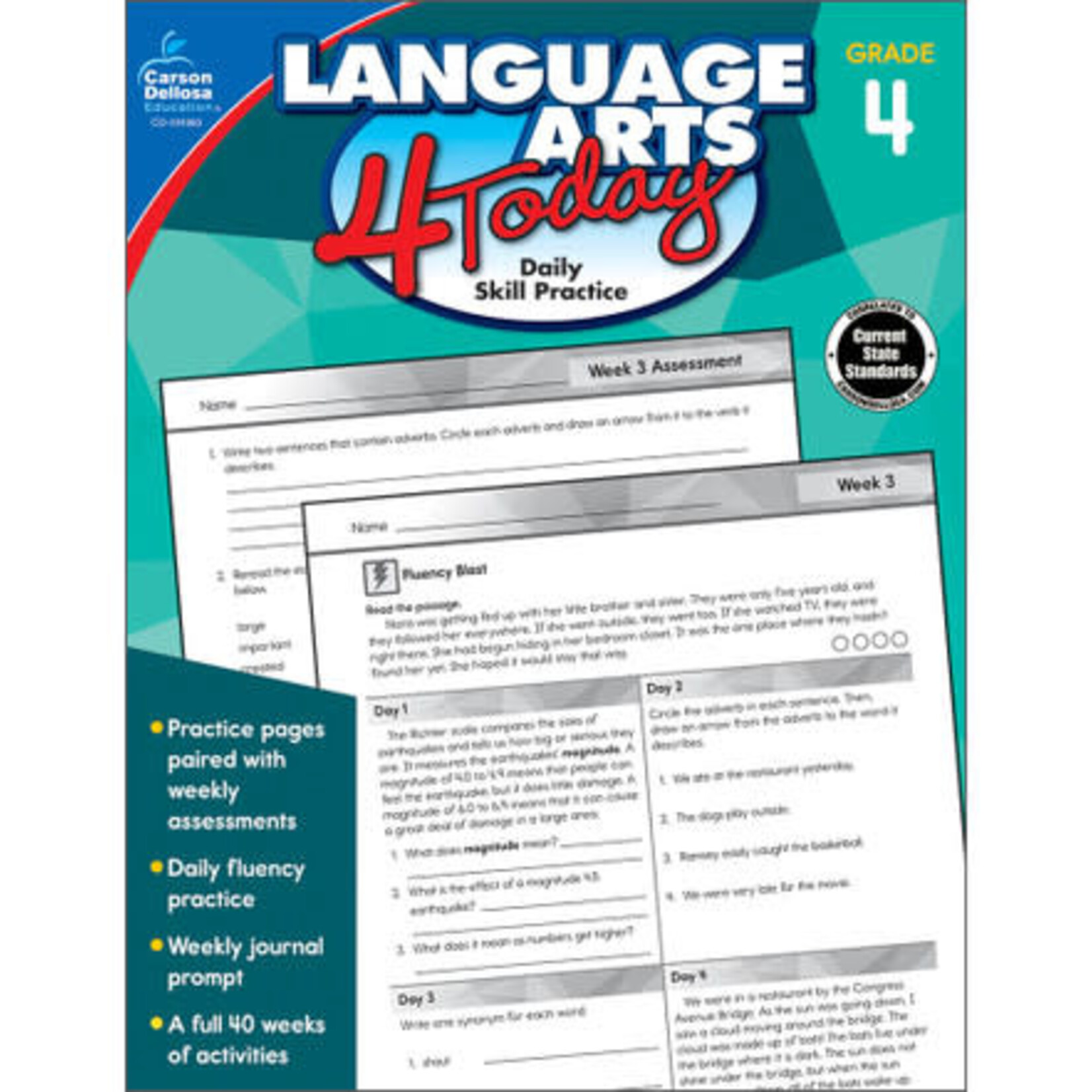 CARSON DELLOSA PUBLISHING CO Language Arts 4 Today Workbook Grade 4