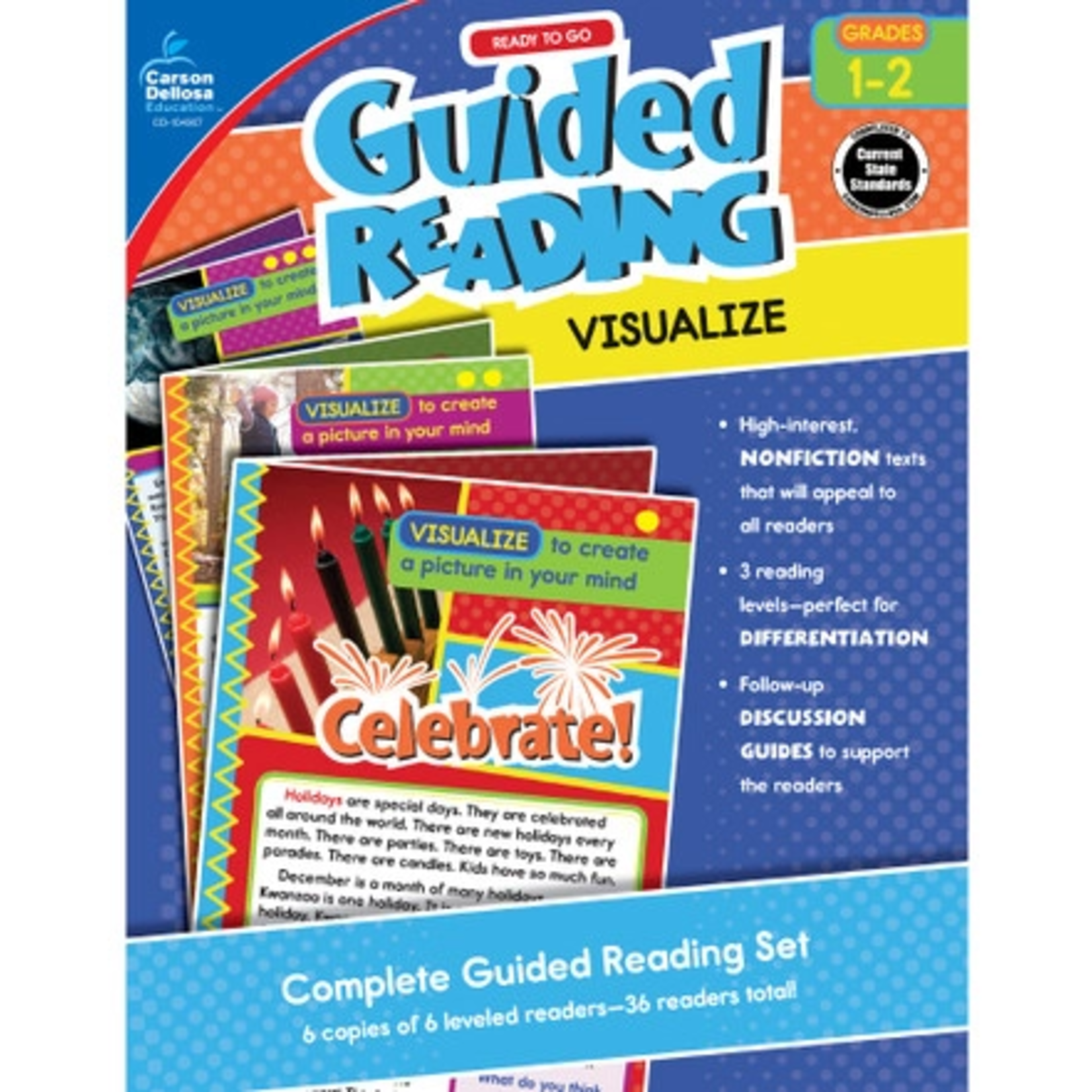 CARSON DELLOSA PUBLISHING CO Guided Reading: Visualize Resource Book Grade 1-2